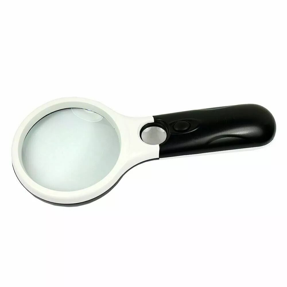 Kitcheniva LED Lighted 3X &#x26; 45X Handheld Magnifier Reading Magnifying Glass