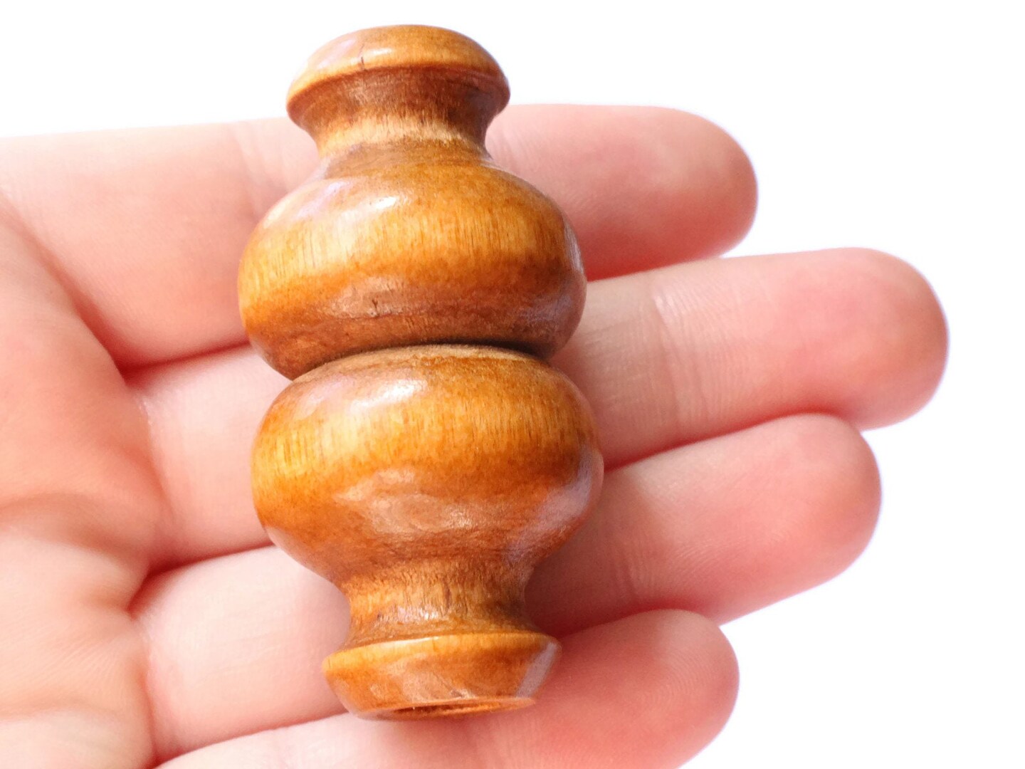 2 50mm Vintage Medium Brown Wood Large Hole Decorative Tube Beads