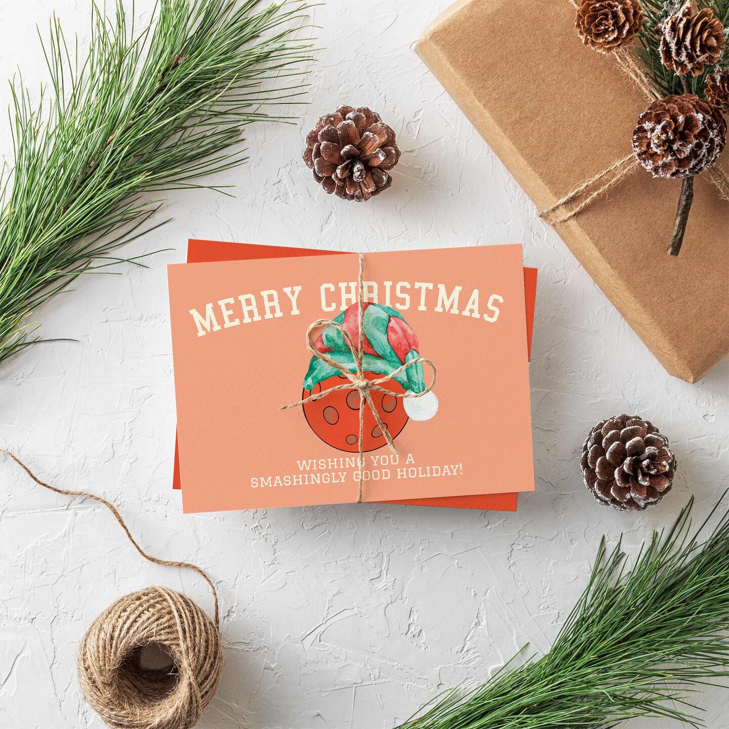 Pickleball Christmas Greeting Cards Boxed Set of 24 Holiday Notecards Featuring Fun Pickleball-Themed Designs and Puns, Perfect for Pickleball Players and Fans