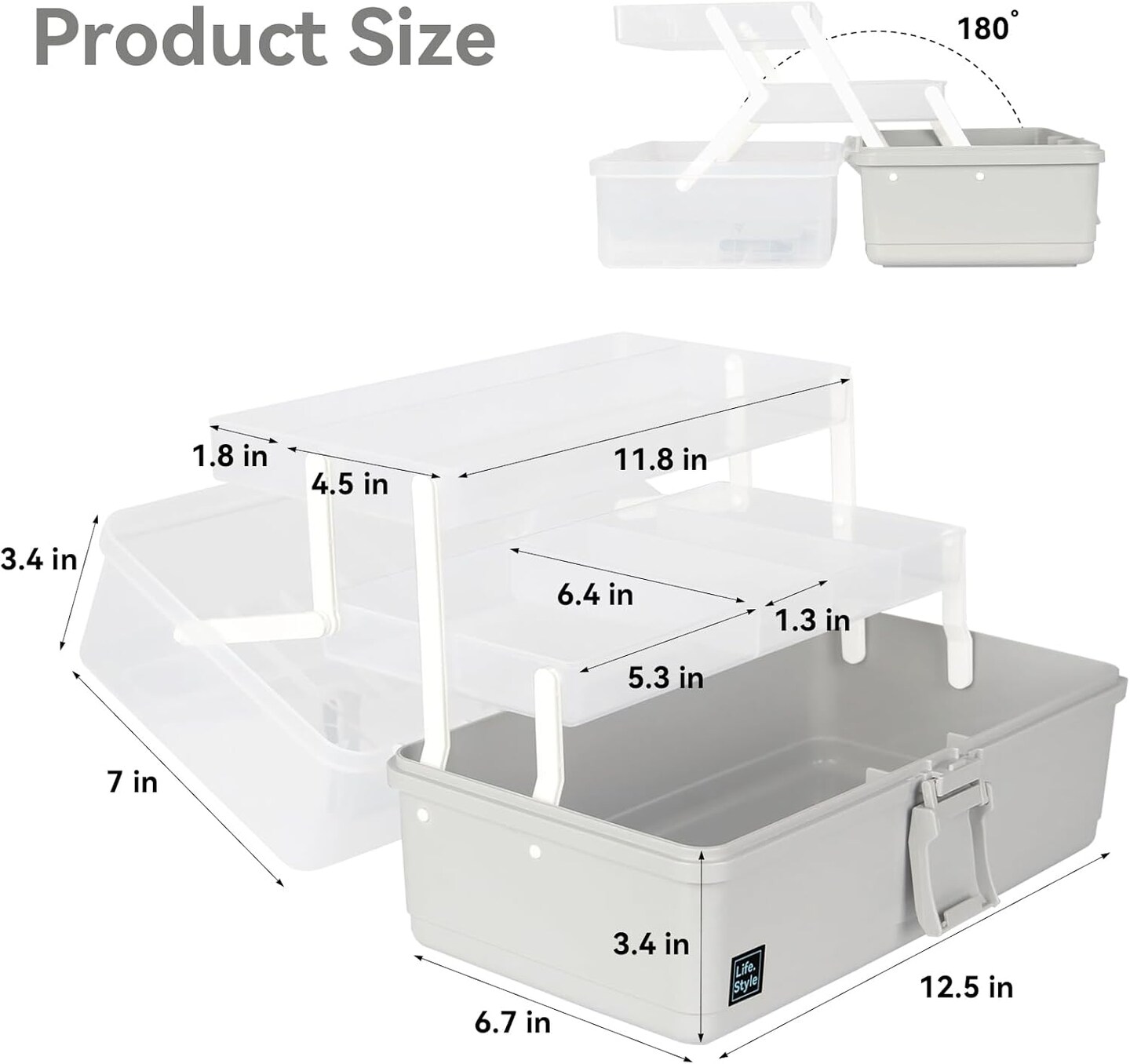 3-Layers Plastic Portable Storage Box,Household Plastic Craft Supply Box with Handle,Multifunctional Storage Boxes for Children Student,Perfect for Home Office
