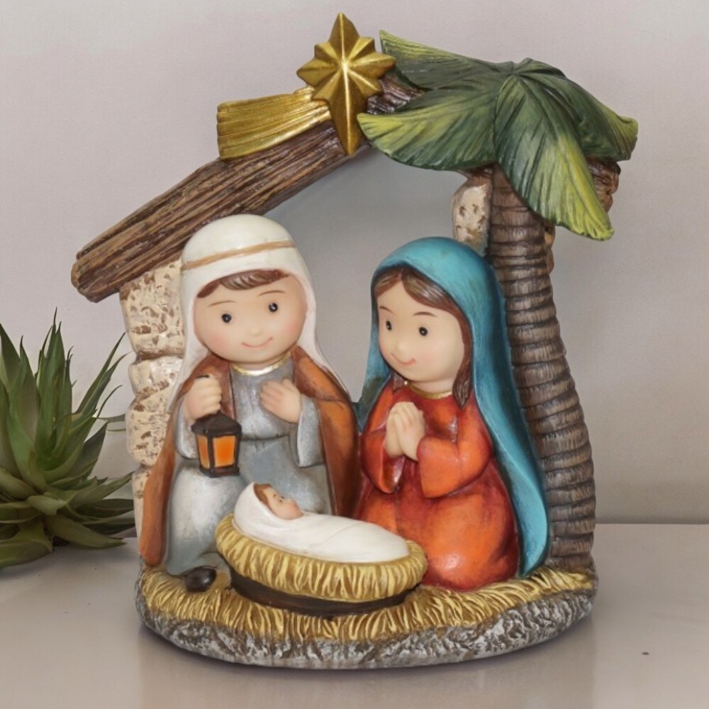 6&#x22; Holy Family - Whimsical Manger Scene Charming Nativity Christmas Decoration