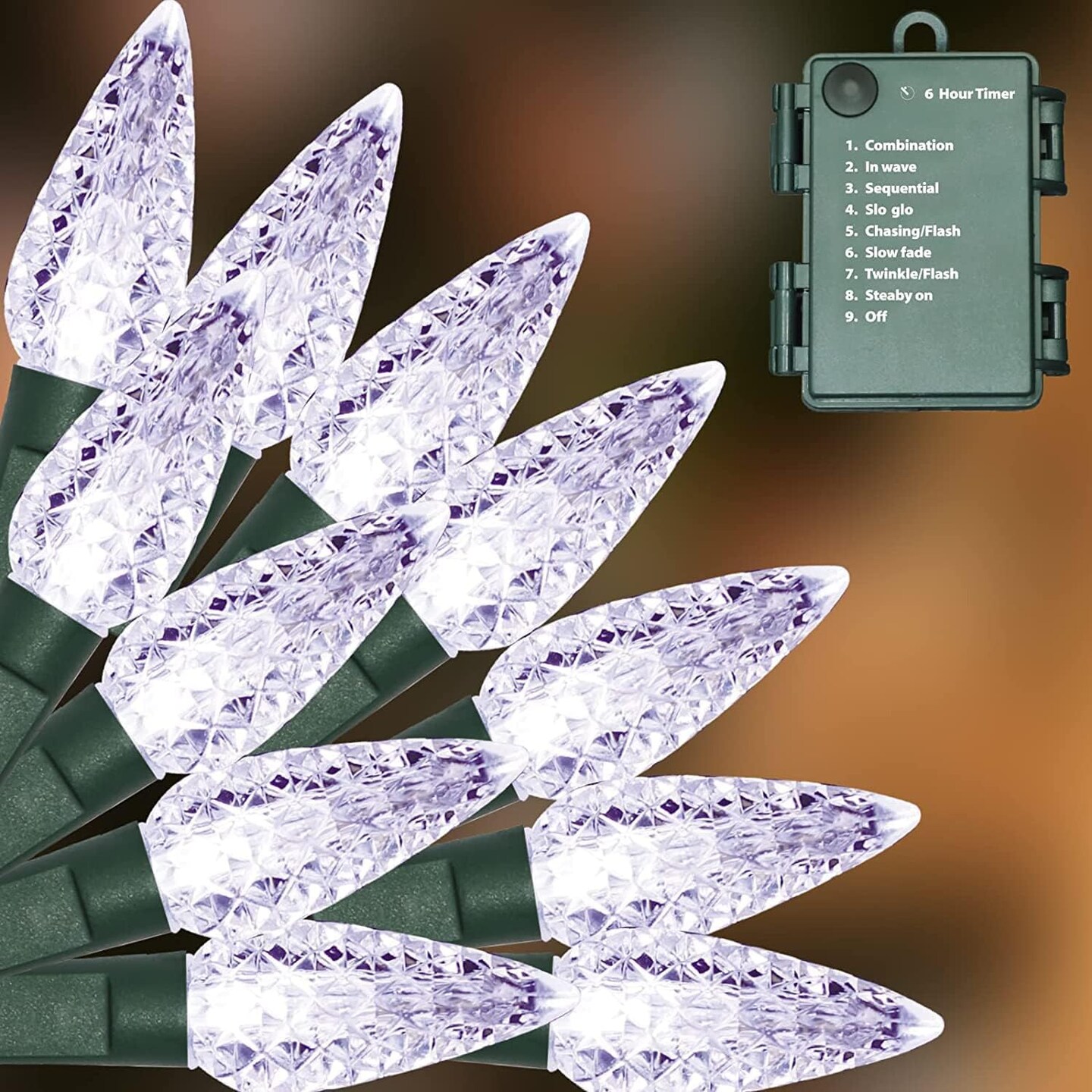 Perfect Holiday 10 LED LIGHT SET W/XMAS REFLECTOR, INDOOR, 30CM LEAD WIRE, 15CM BULB SPACING, 2 A