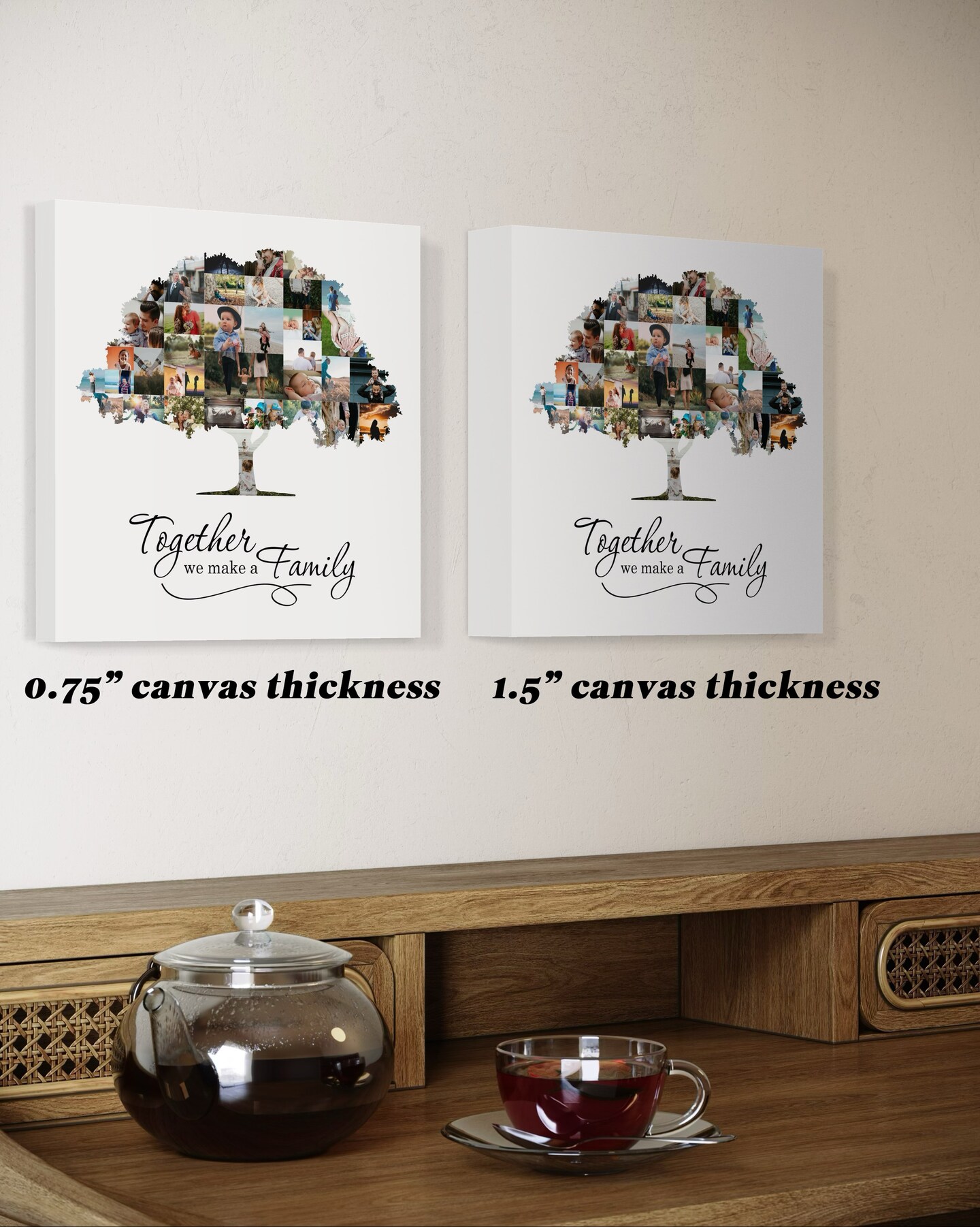 Custom Family Tree Photo Collage Canvas Wall Art - Personalized Picture Collage - Unique Gift for Families, Weddings, Anniversaries product 3