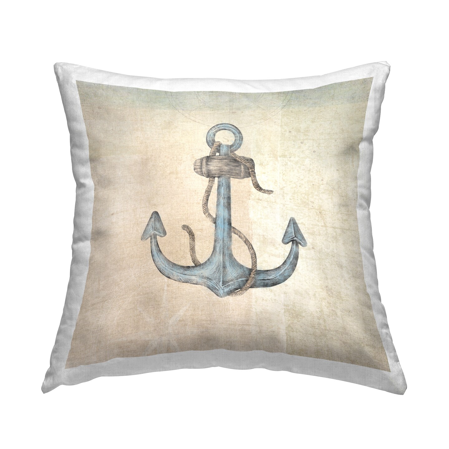 Rustic Maritime Anchor Decorative Printed Throw Pillow Design by JG Studios, 18 x 7 x 18