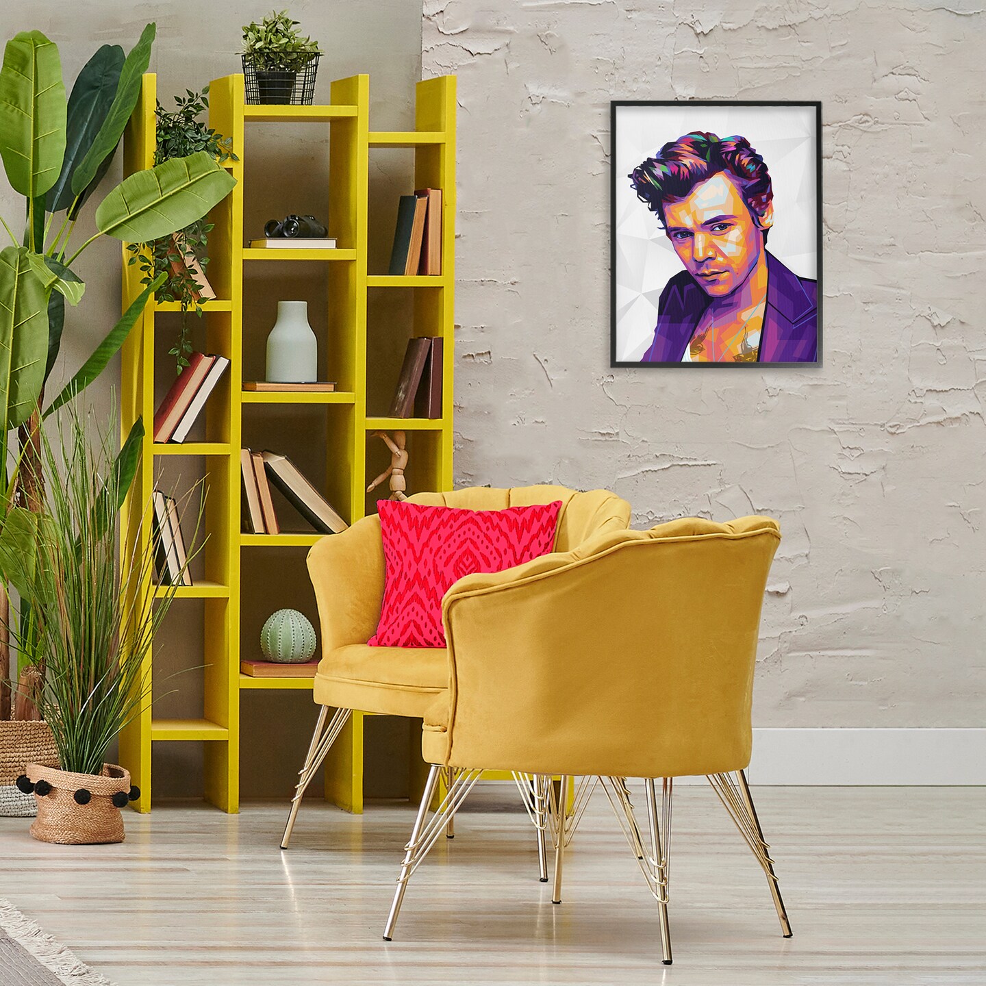 Stupell Industries Bright Hued Harry Framed Giclee Wall Art Design by Birch & Ink