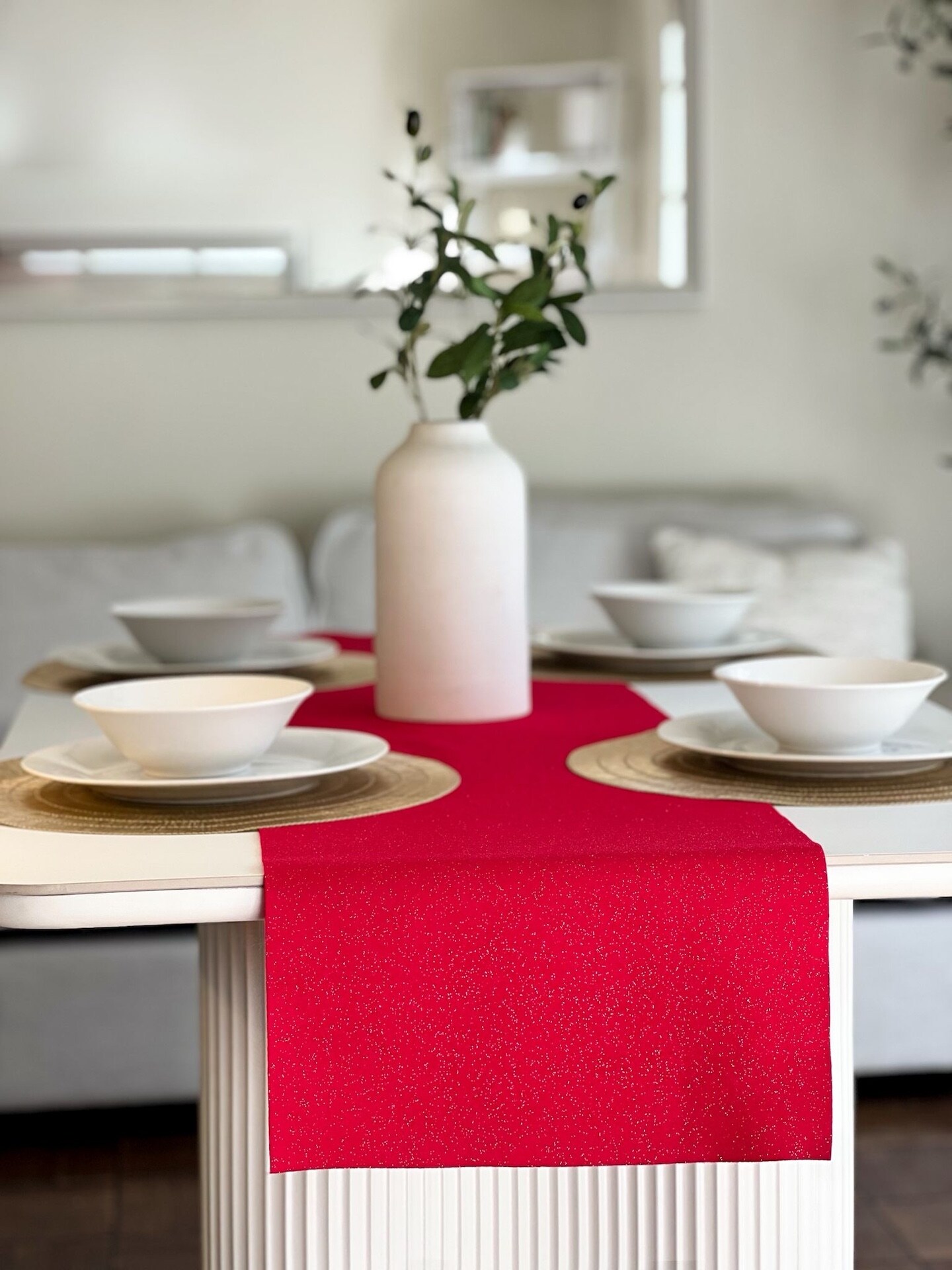 FabricLA Glitter Felt Table Runner | Sparkling Decor for Home, Events &#x26; Venues in Various Colors