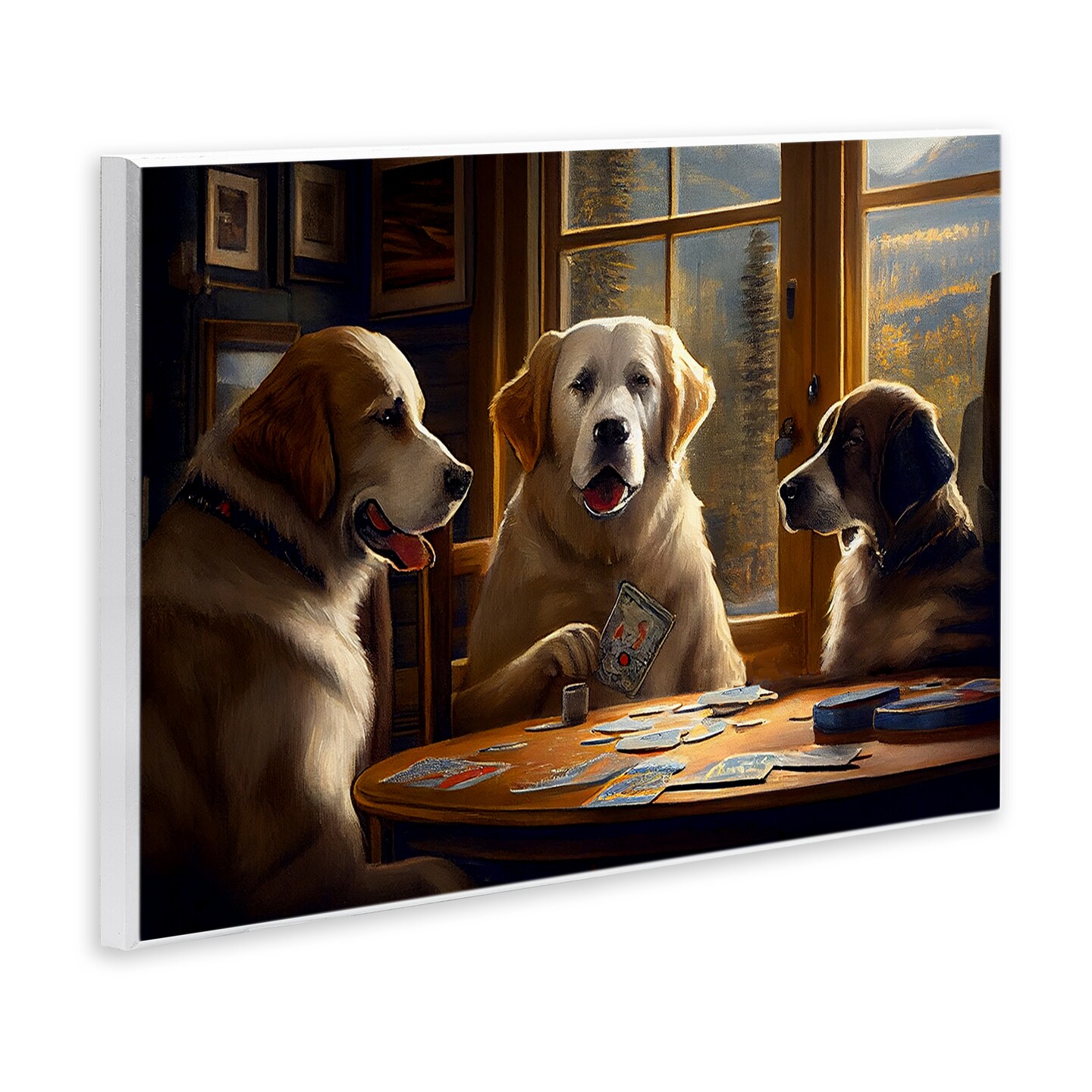 Stupell Industries Dogs Playing Card Game Wall Plaque Art Design by Sasha