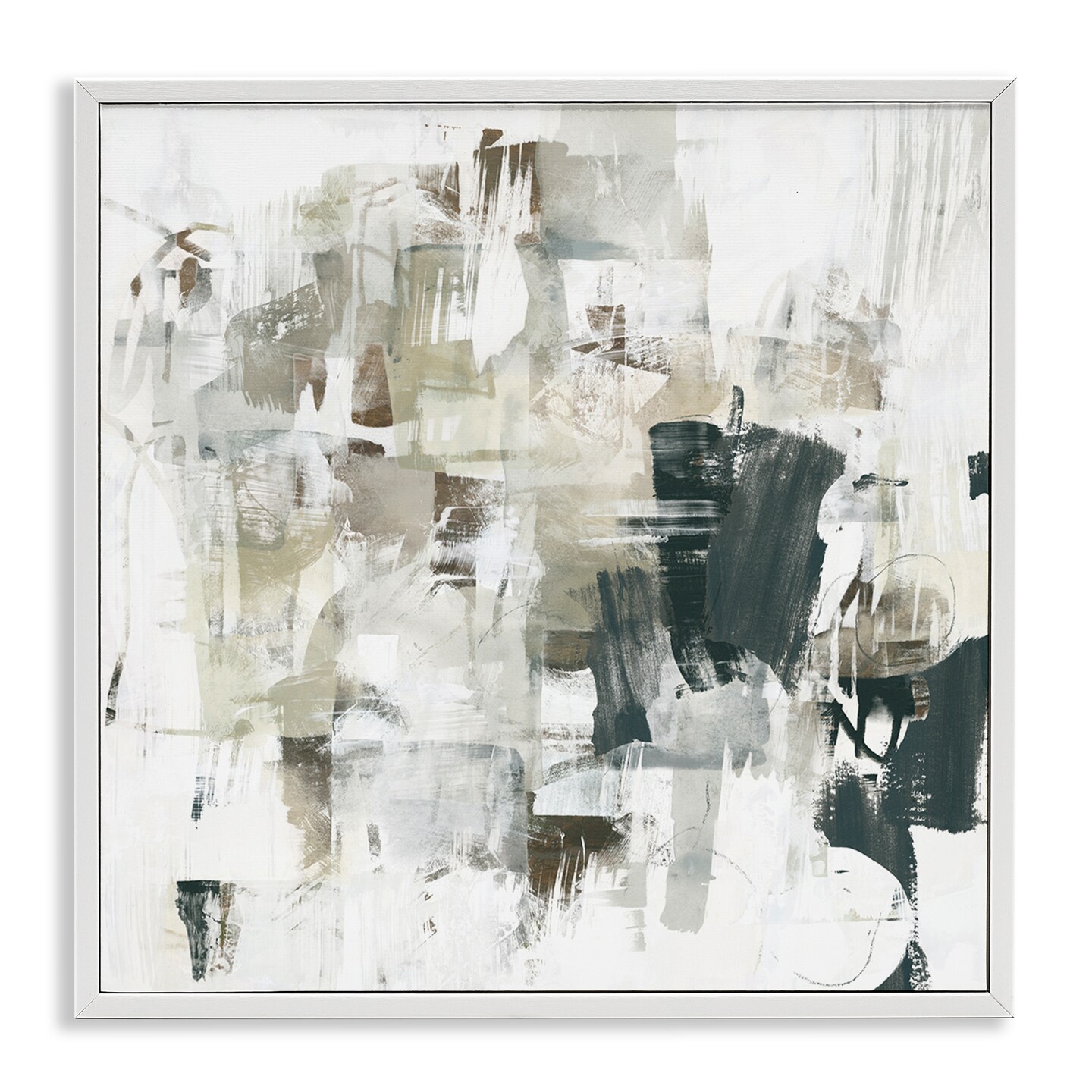 Stupell Industries Abstract Monochrome Paint Framed Giclee Wall Art Design by June Erica Vess