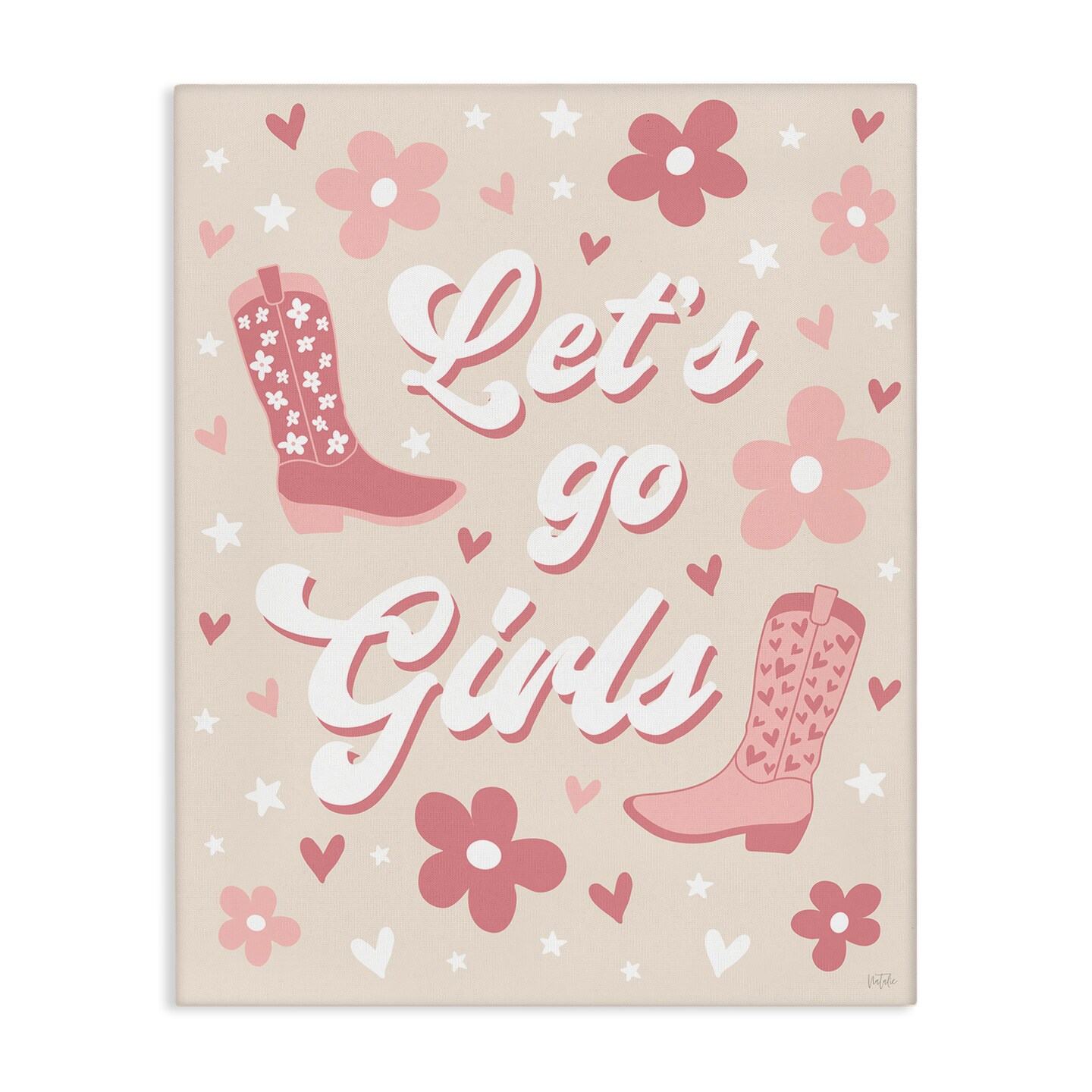 Stupell Industries Groovy Let's Go Girls Canvas Wall Art Design by Natalie Carpentieri