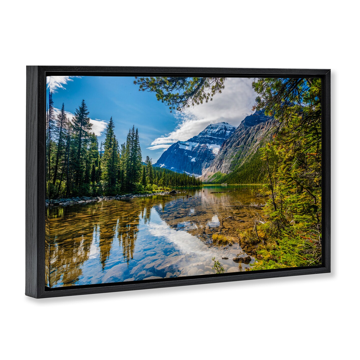Stupell Industries Mountain Valley&#x27;s Stream Framed Floater Canvas Wall Art Design by Marty Hulsebos