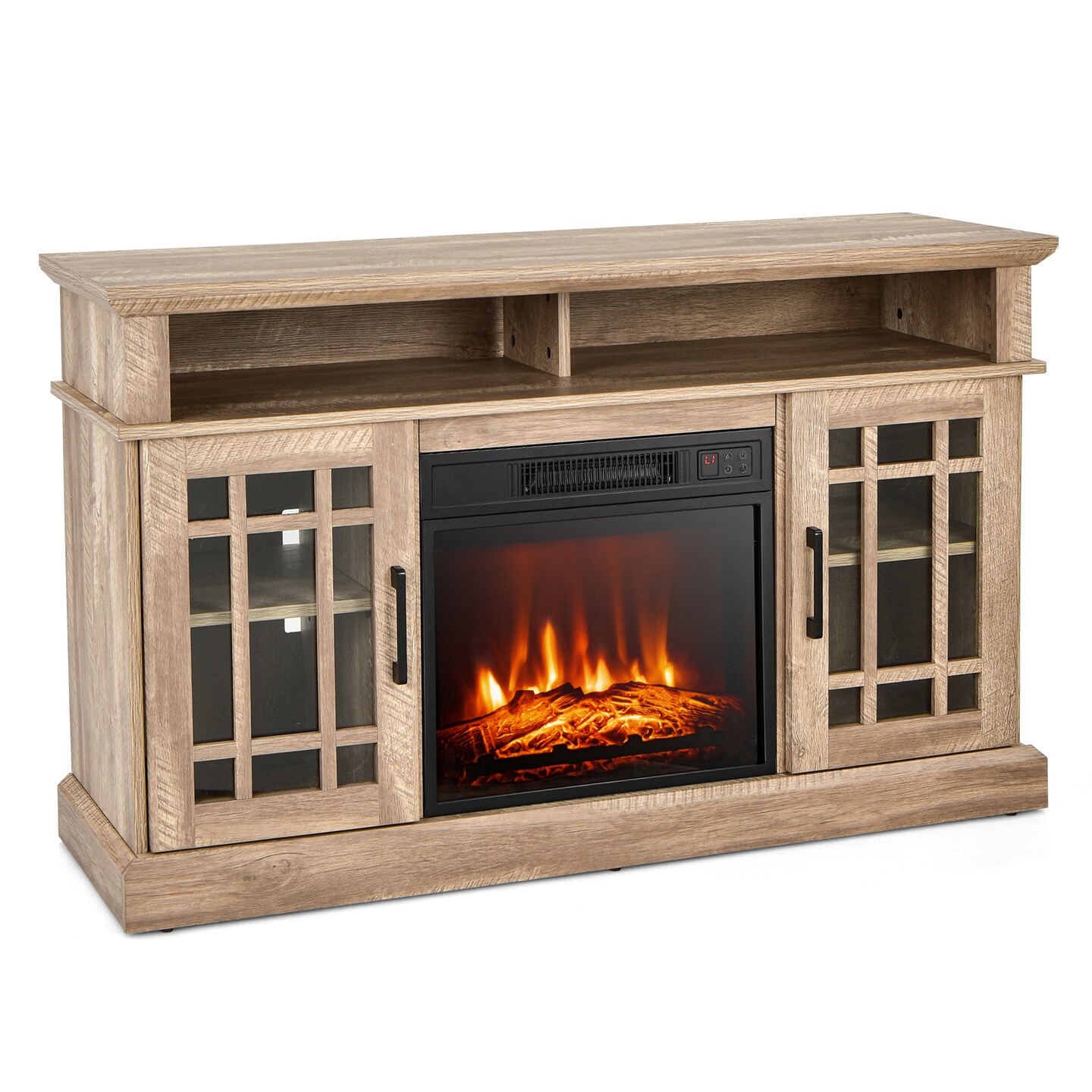 Electric Fireplace TV Stand with Cabinets for TVs Up to 55 Inch