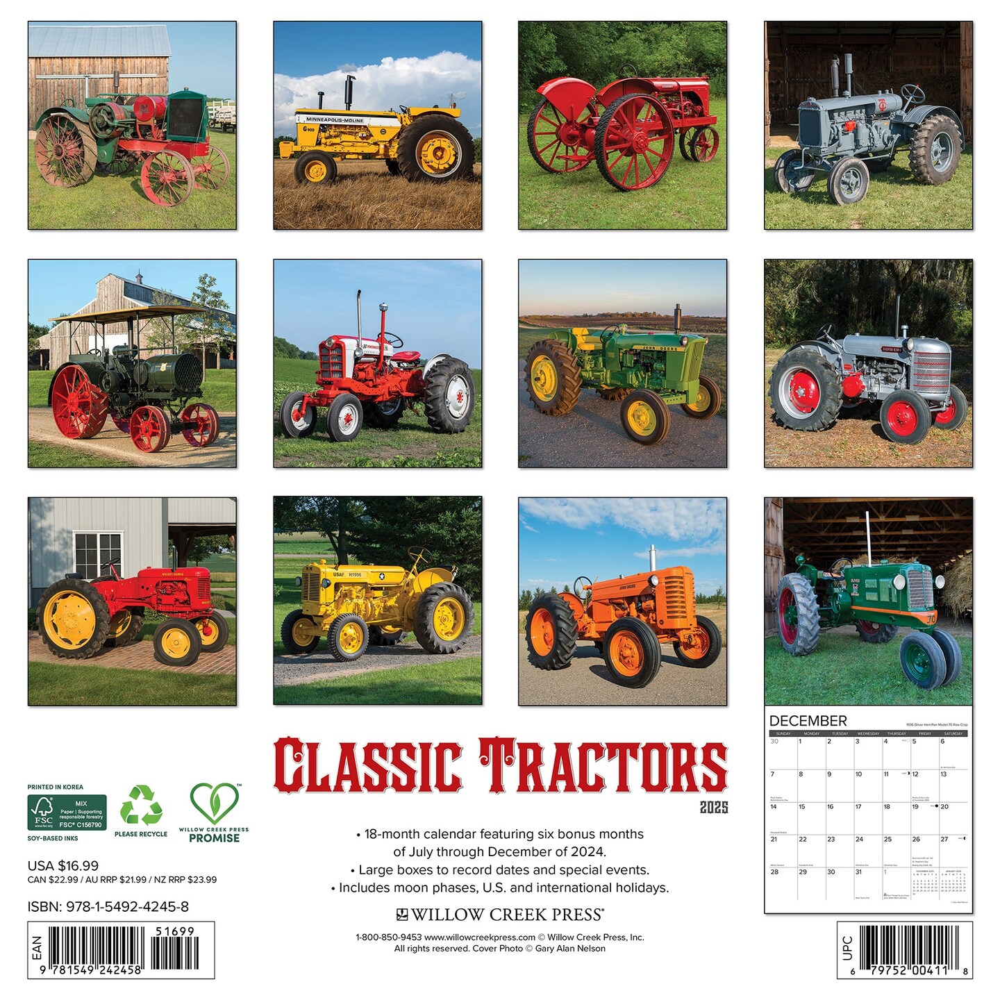 Classic Tractors 2025 Wall Calendar