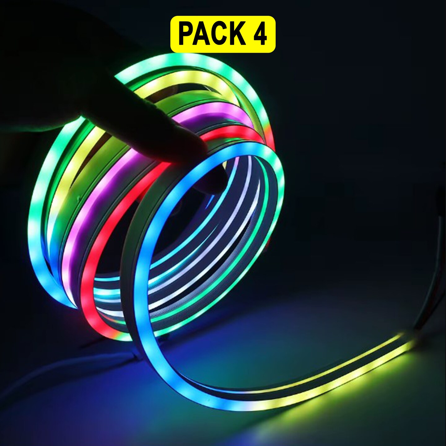 16ft RGBIC Neon Rope Light with Music Sync & Remote — Color-Changing Neon Strip