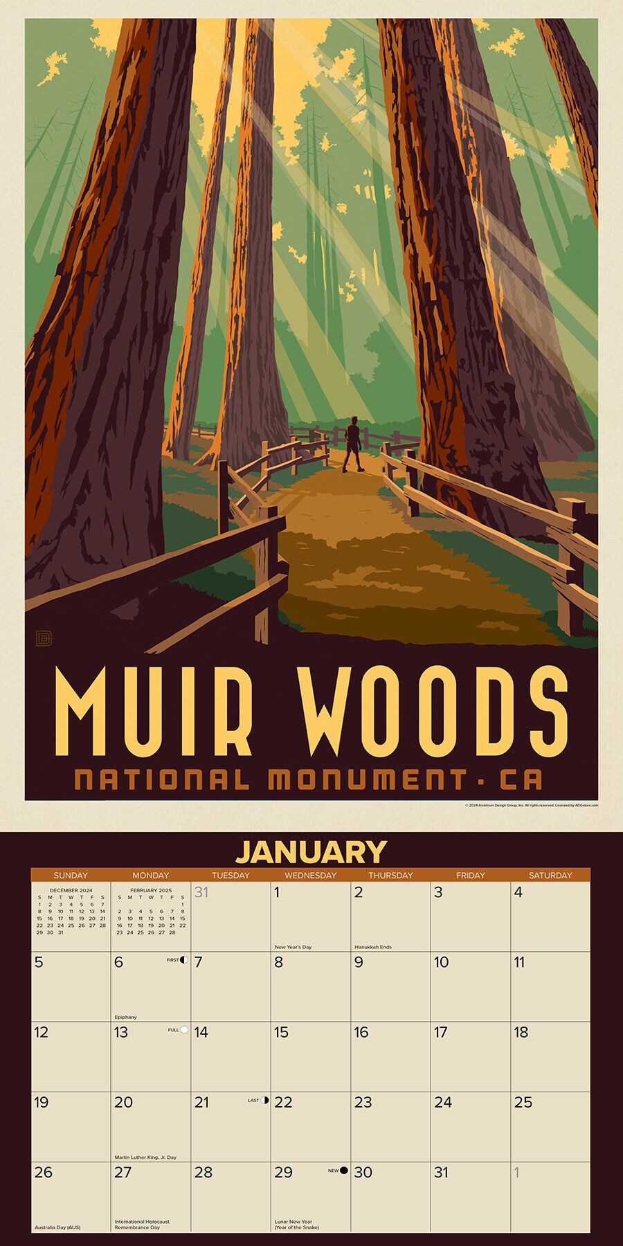 National Landmarks (ADG) 2025 Wall Calendar