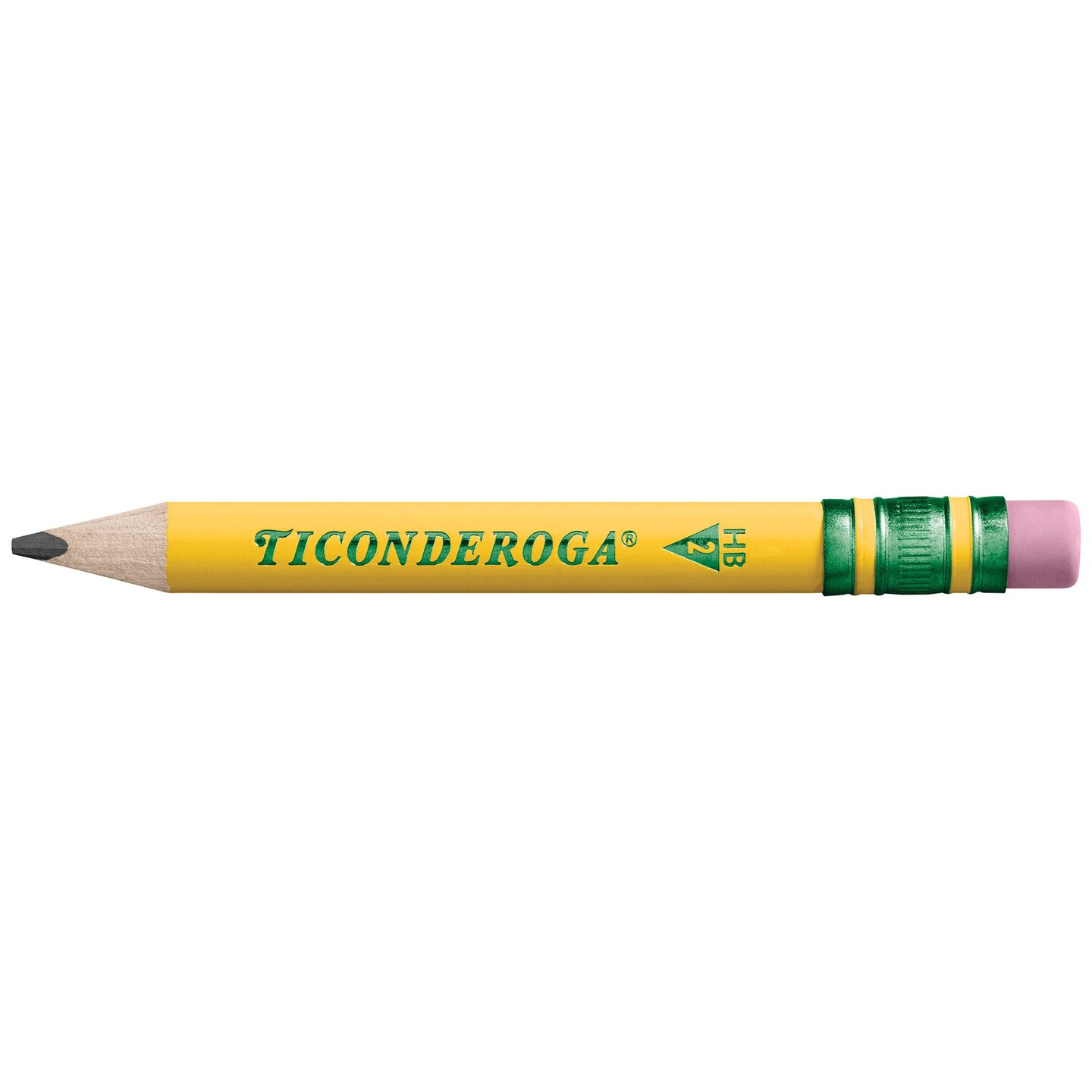 My First&#xAE; Short Wooden Pencils, Large Triangle Barrel, Sharpened, #2 HB Soft, With Eraser, Yellow, 12 Per Pack, 2 Packs