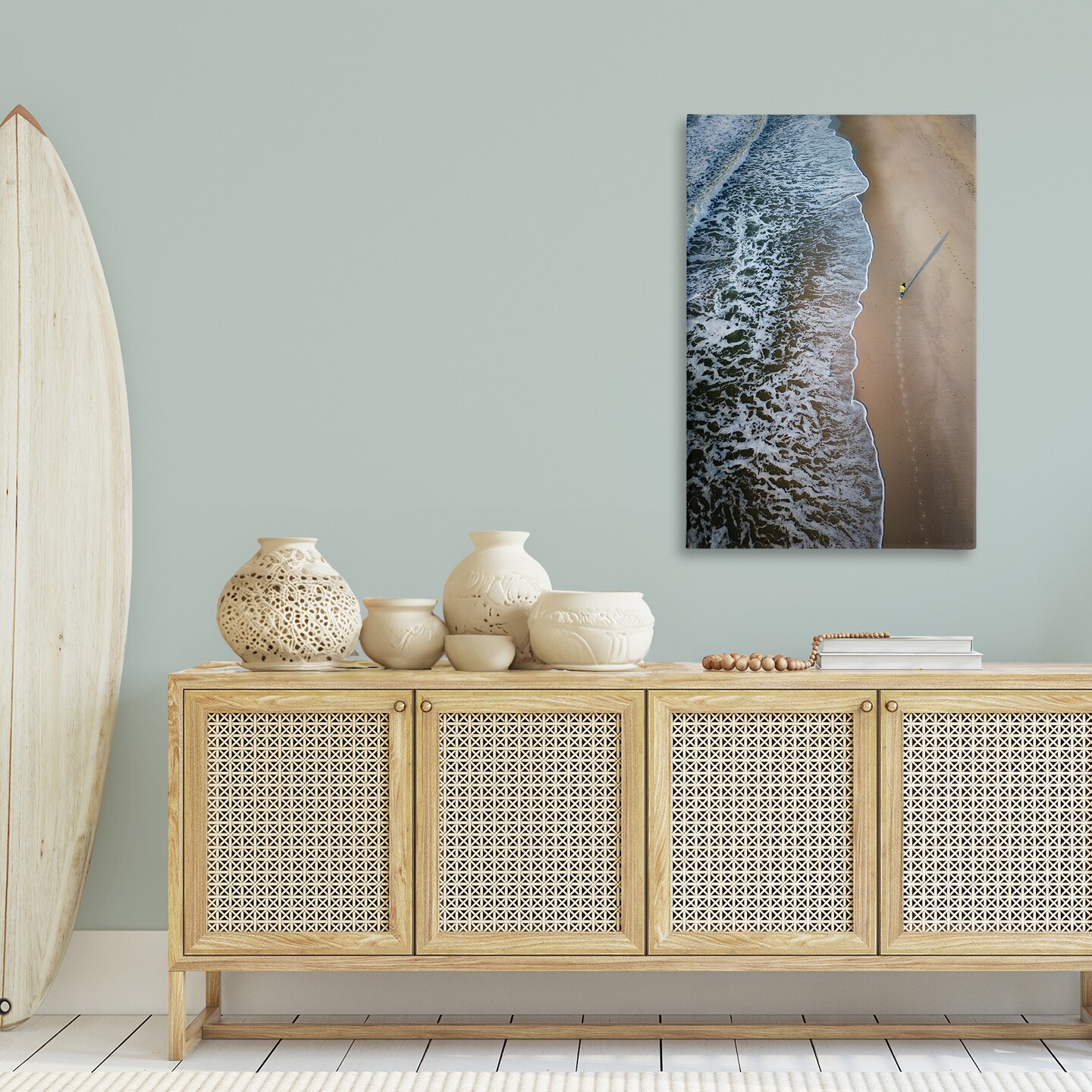 Stupell Industries Vertical Aerial Beach View Canvas Wall Art Design by Rick Berk
