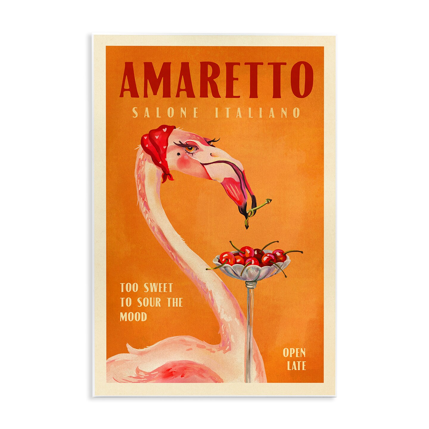 Stupell Industries Vintage Amaretto Flamingo Wall Plaque Art Design by The Whiskey Ginger