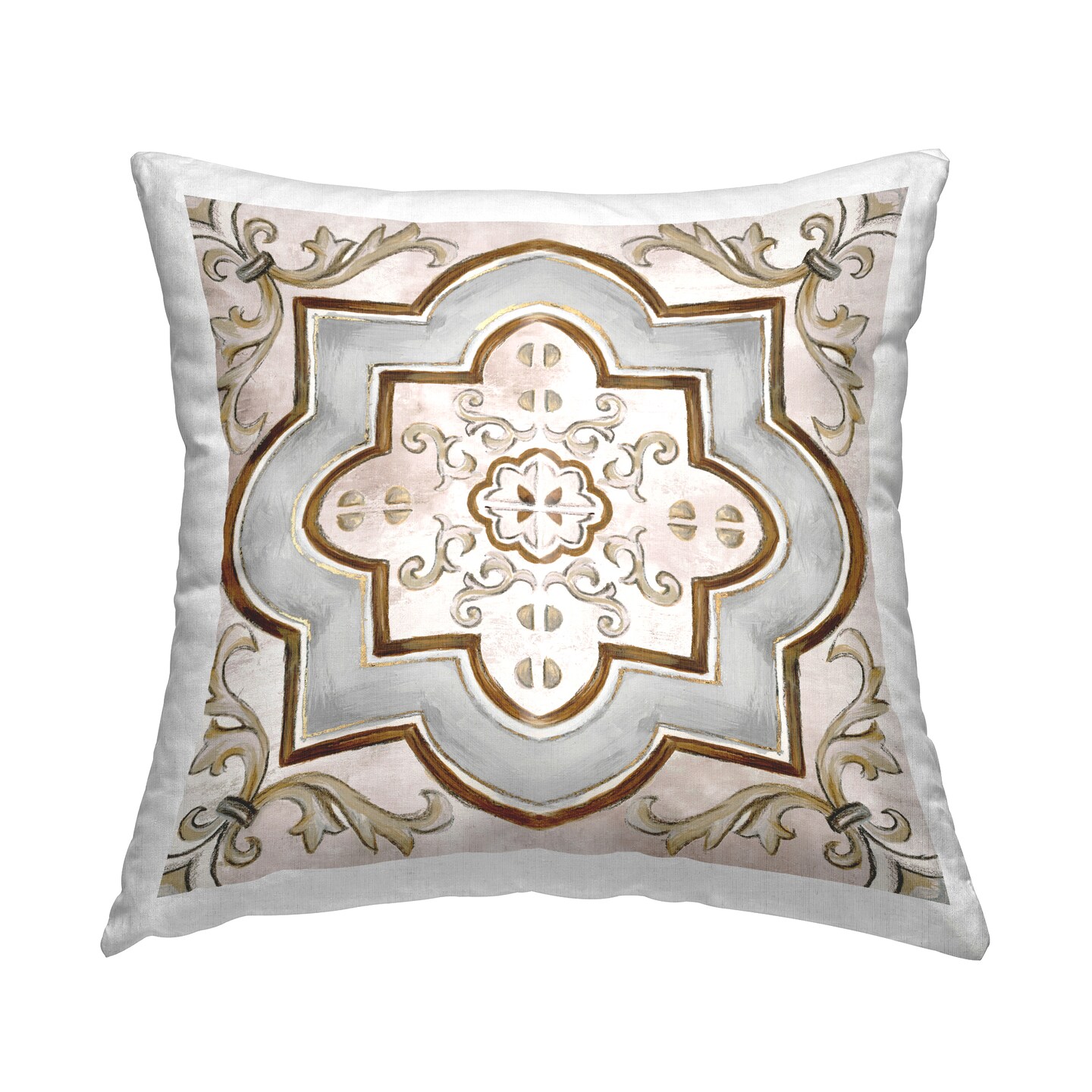 Traditional Symmetrical Tile Decorative Printed Throw Pillow Design by Eli Jones, 18 x 7 x 18