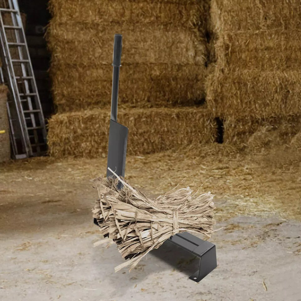 Grass Wheat Straw Cutter Blade Anti-slip for Garden Farm Black 40cm/15.75inch
