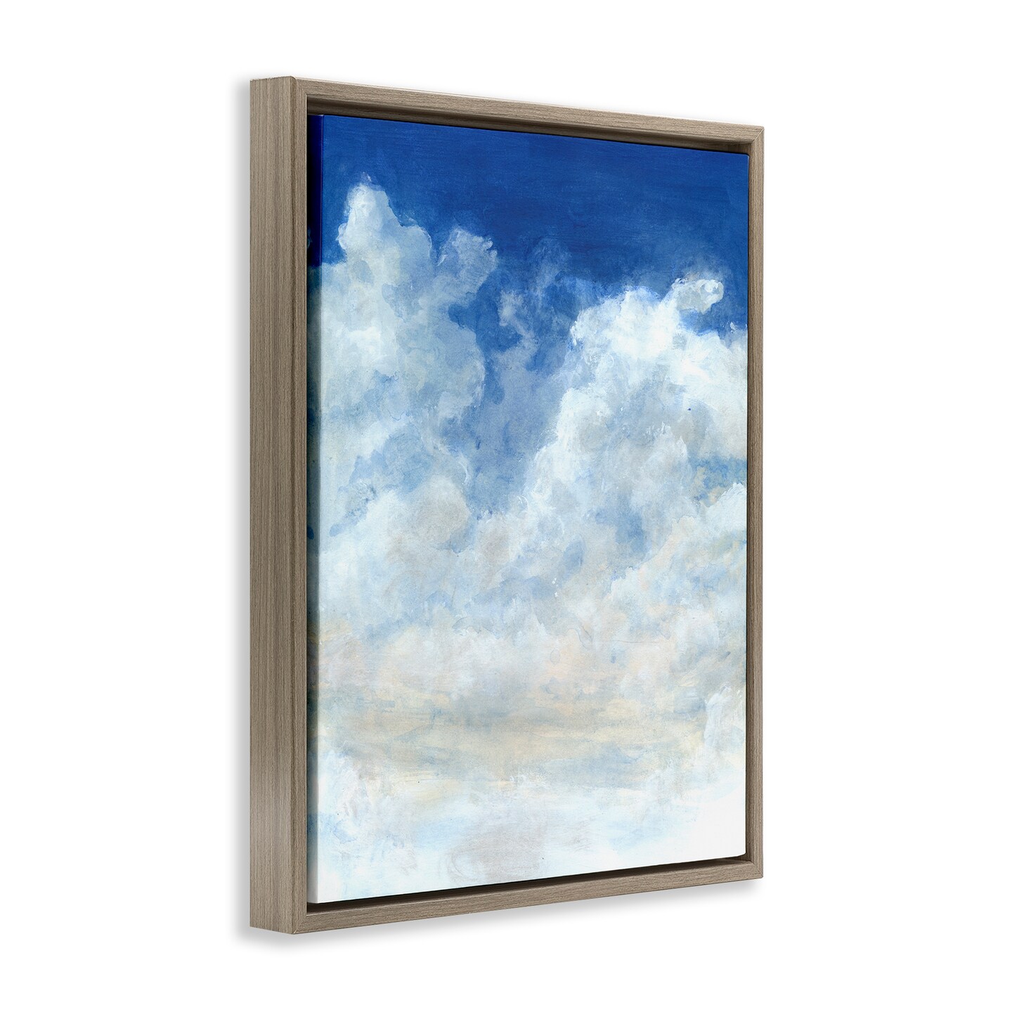 Stupell Industries Full Clouds in Blue Sky Framed Floater Canvas Wall Art Design by Grace Popp