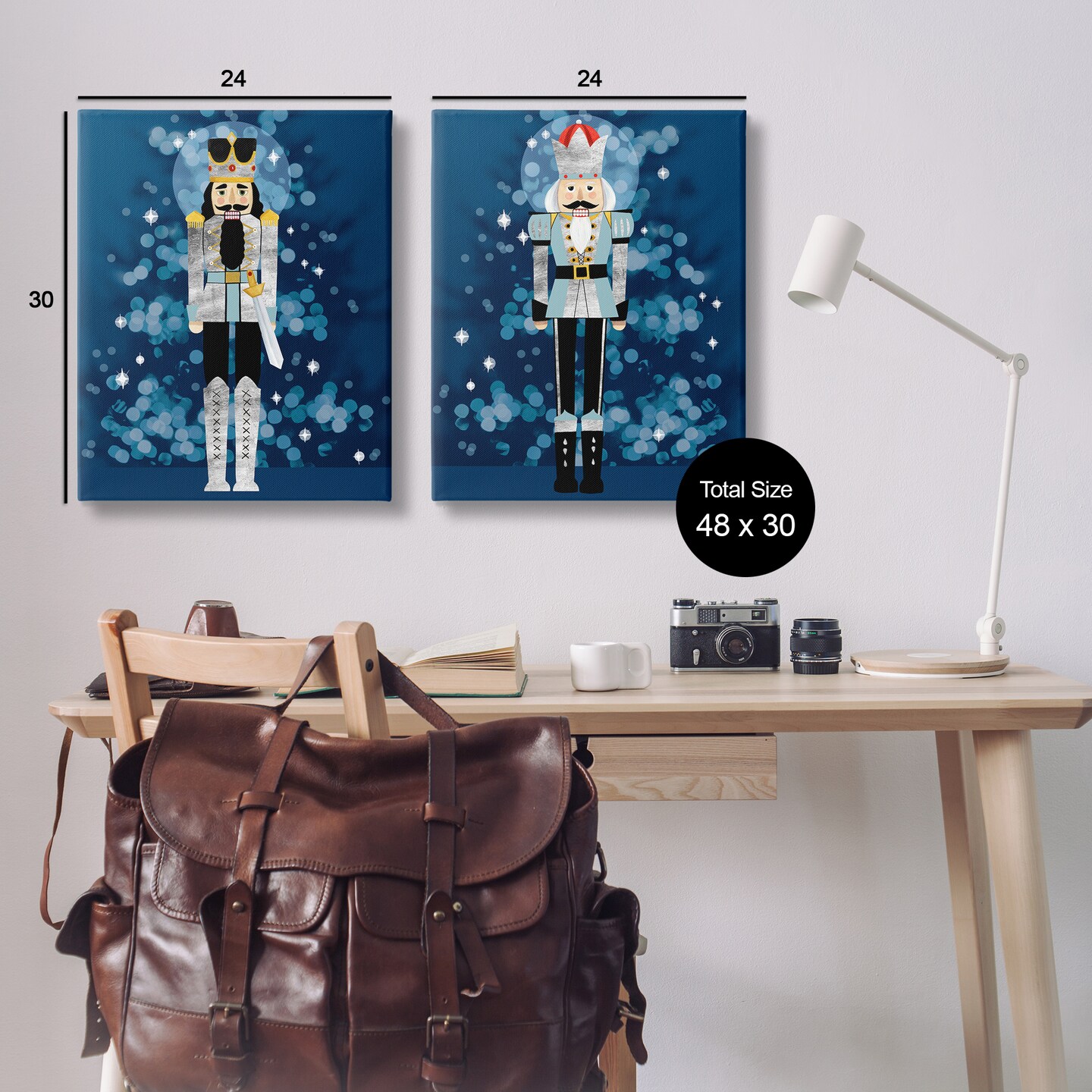 Stupell Industries Blue Nutcracker Figures 2 pc Canvas Wall Art Set Design by Grace Popp
