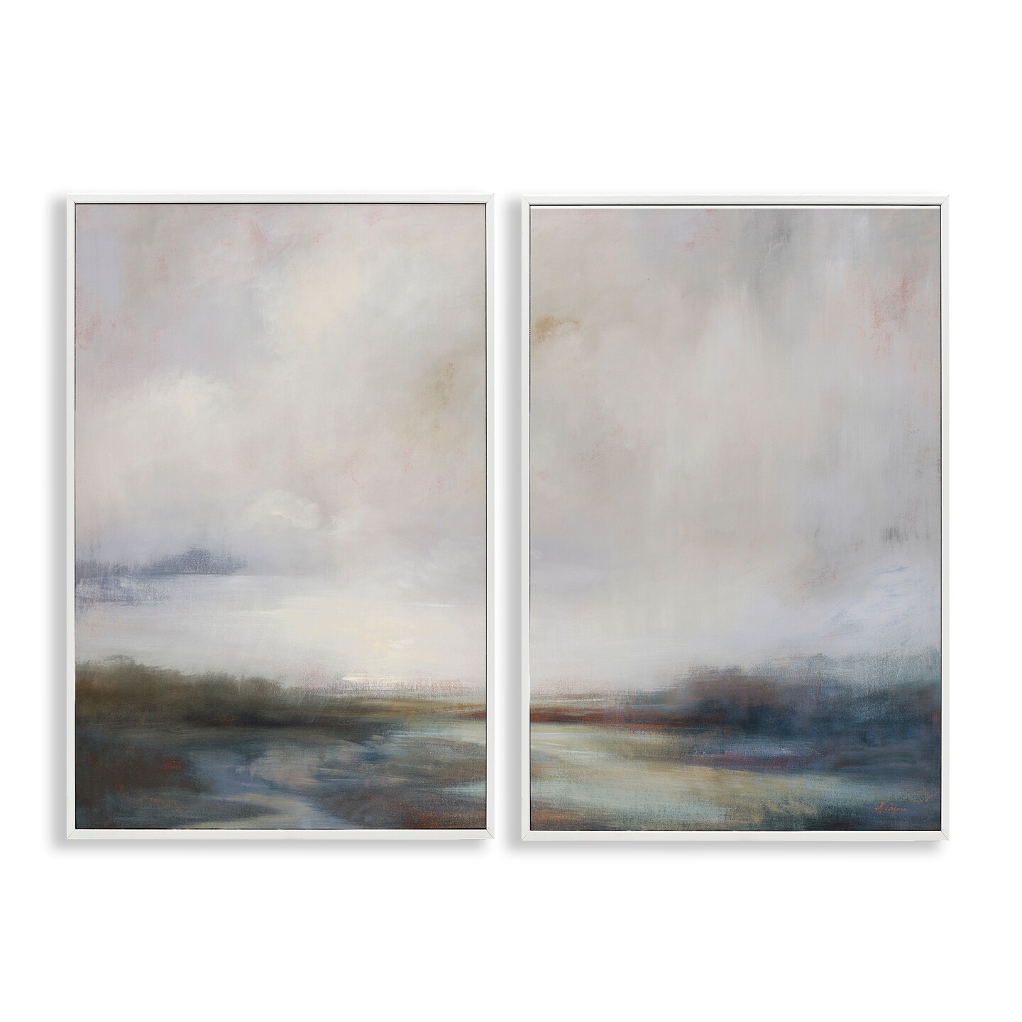 Stupell Industries Moody Clouds Landscape 2 pc Framed Giclee Wall Art Set Design by Simon Addyman