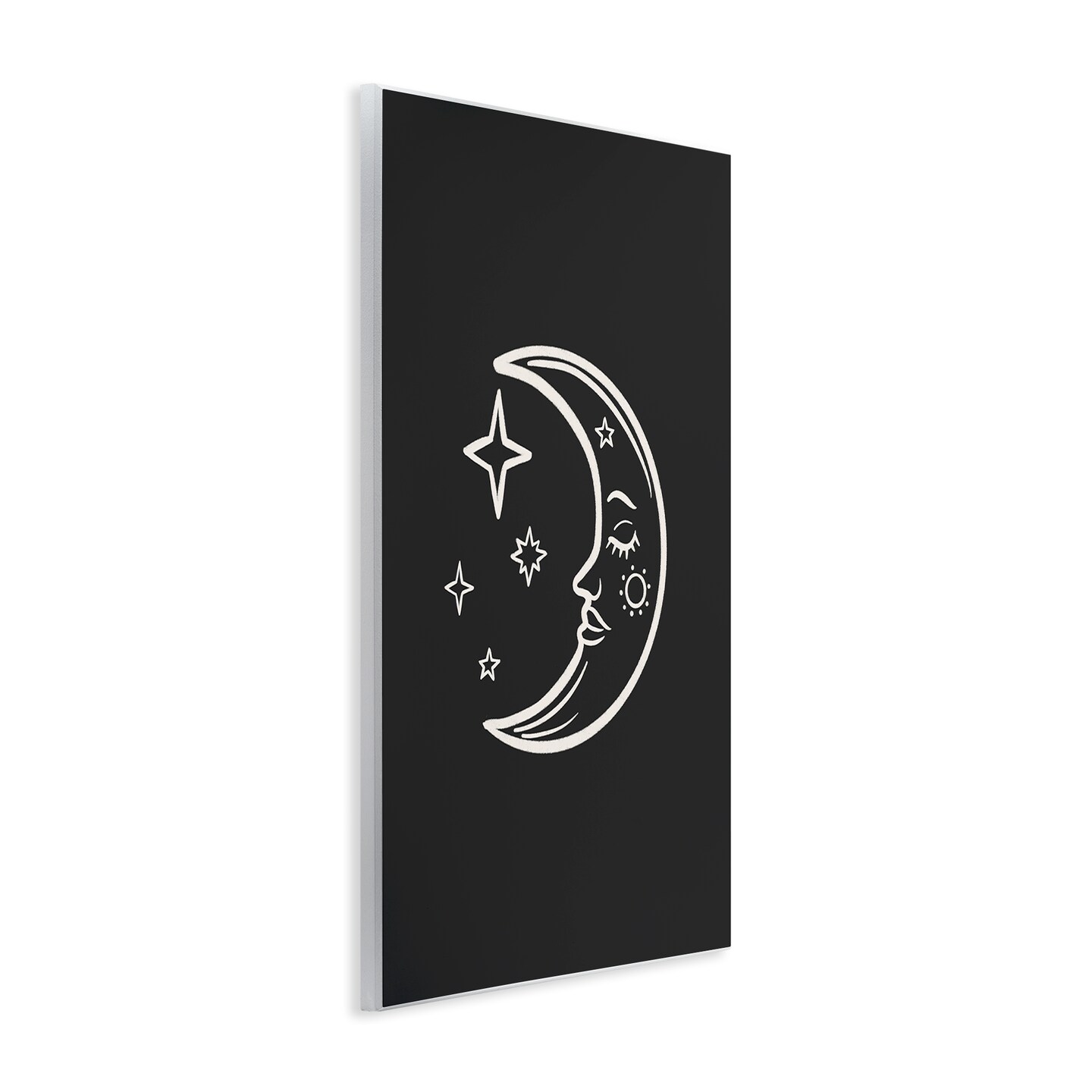 Stupell Industries Moon & Stars on Black Wall Plaque Art Design by JJ Design House LLC
