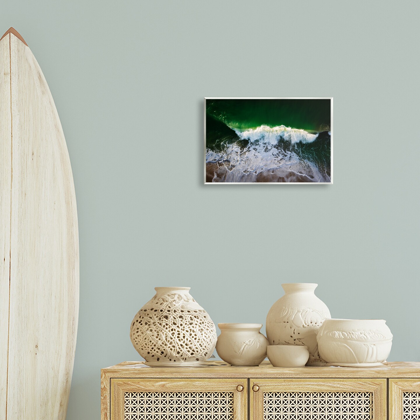 Stupell Industries Deep Green Wave Splash Wall Plaque Art Design by Rick Berk
