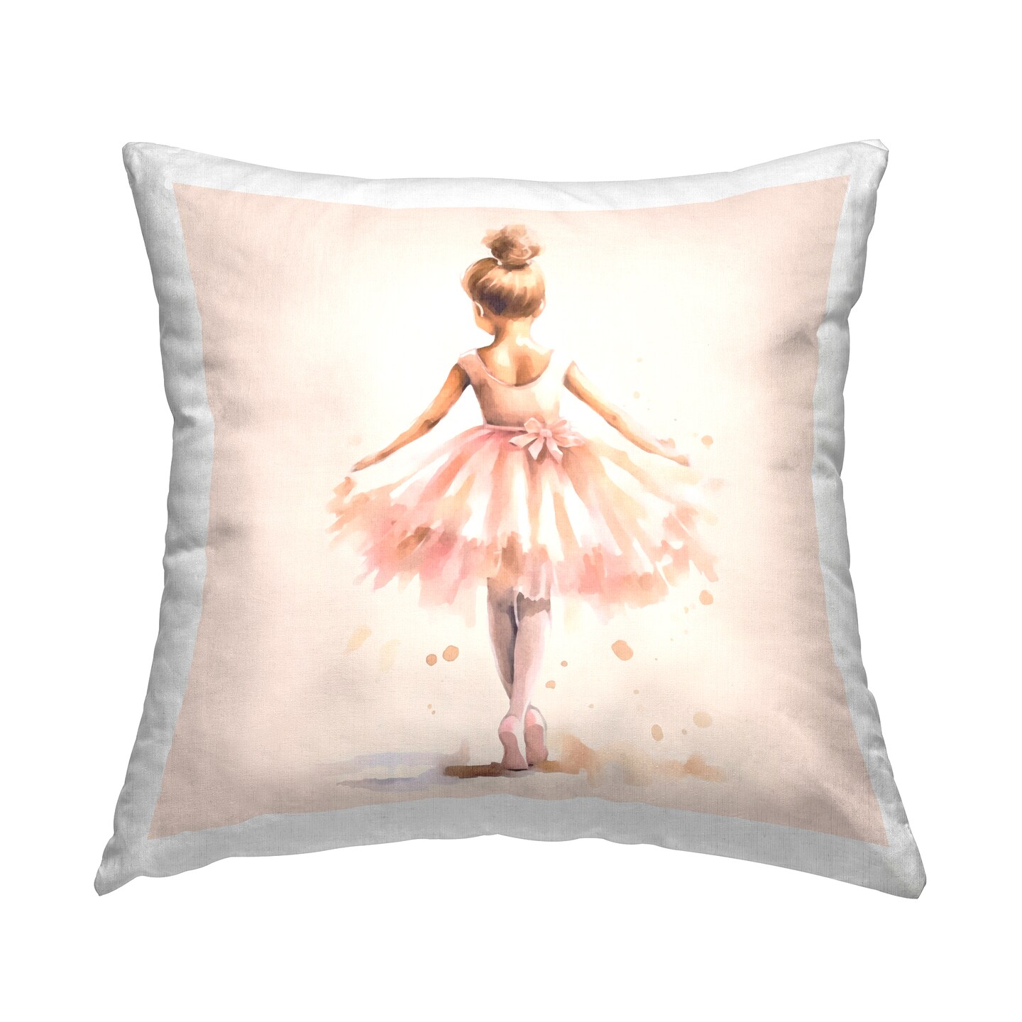 Stepping Ballerina in Tutu Decorative Printed Throw Pillow Design by Andrea Haase, 18 x 7 x 18