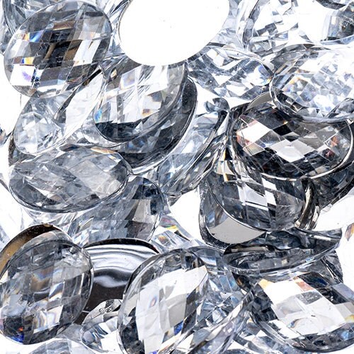 John Bead Oval Acrylic Flat Back Rhinestones, 200pcs