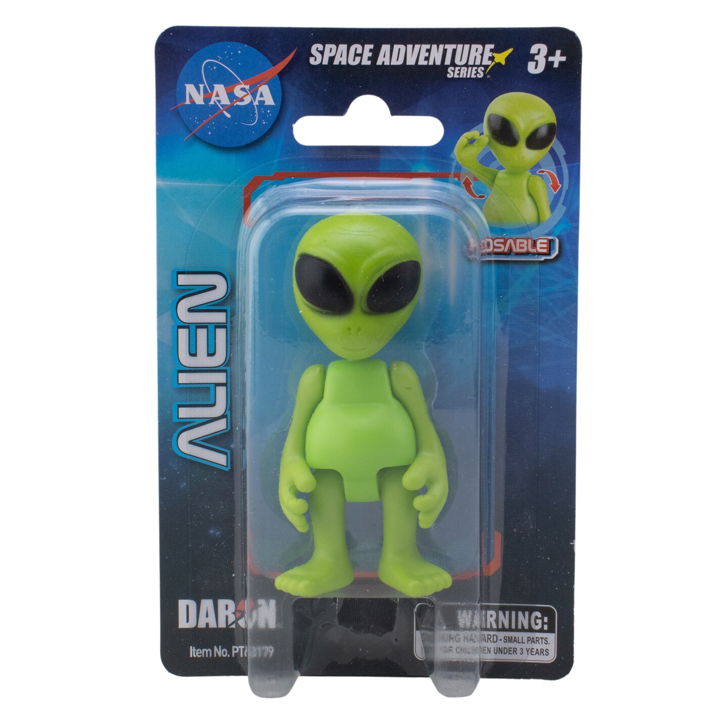 Space Adventure: Alien Figurine - 4 Articulated Points, 3&#x22; Vibrant Green Sci-Fi Alien, Posable Action Figure, Cosmic Toy, Classic Design, Kids Ages 3+
