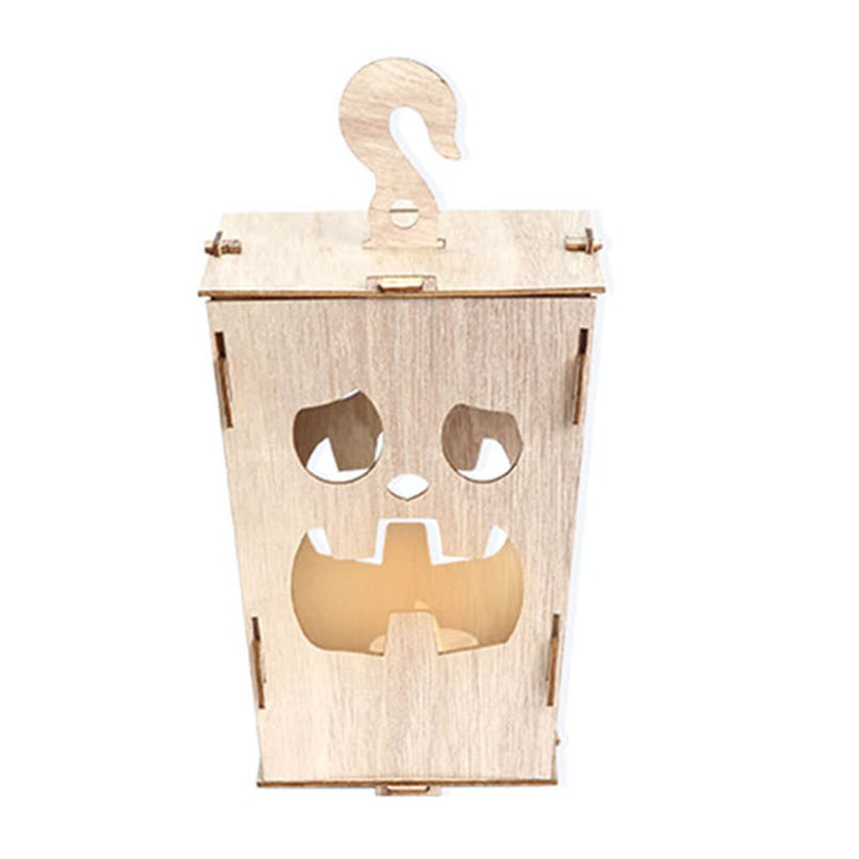 Halloween Wooden Lanterns Led Lights Battery Powered Hanging Lamp For Party Decor Handmade Lanterns With Playful Holiday