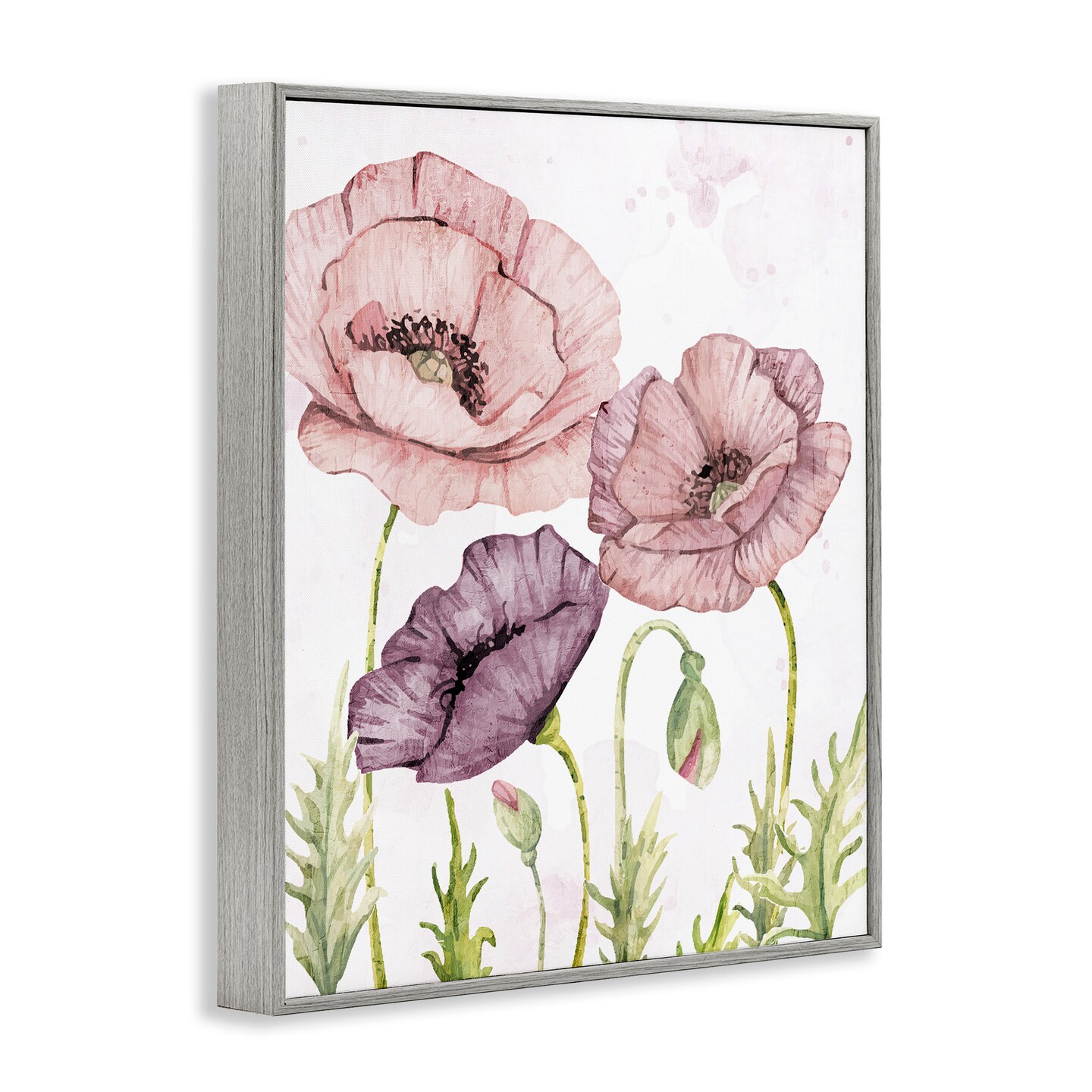 Stupell Industries Soft Pastel Poppy Garden Framed Giclee Wall Art Design by Kim Allen