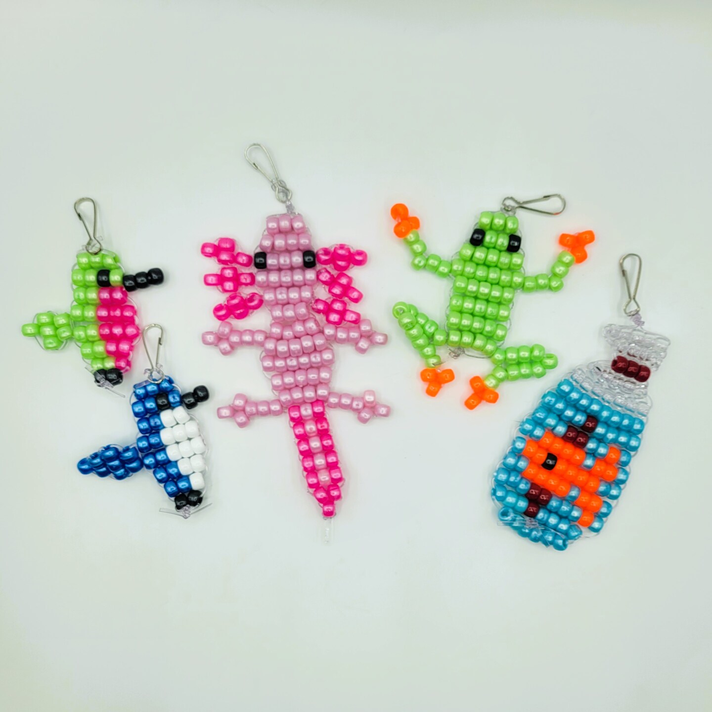 Ink and Trinket Kids Axolotl Bead Animals, Pony Bead Crafts