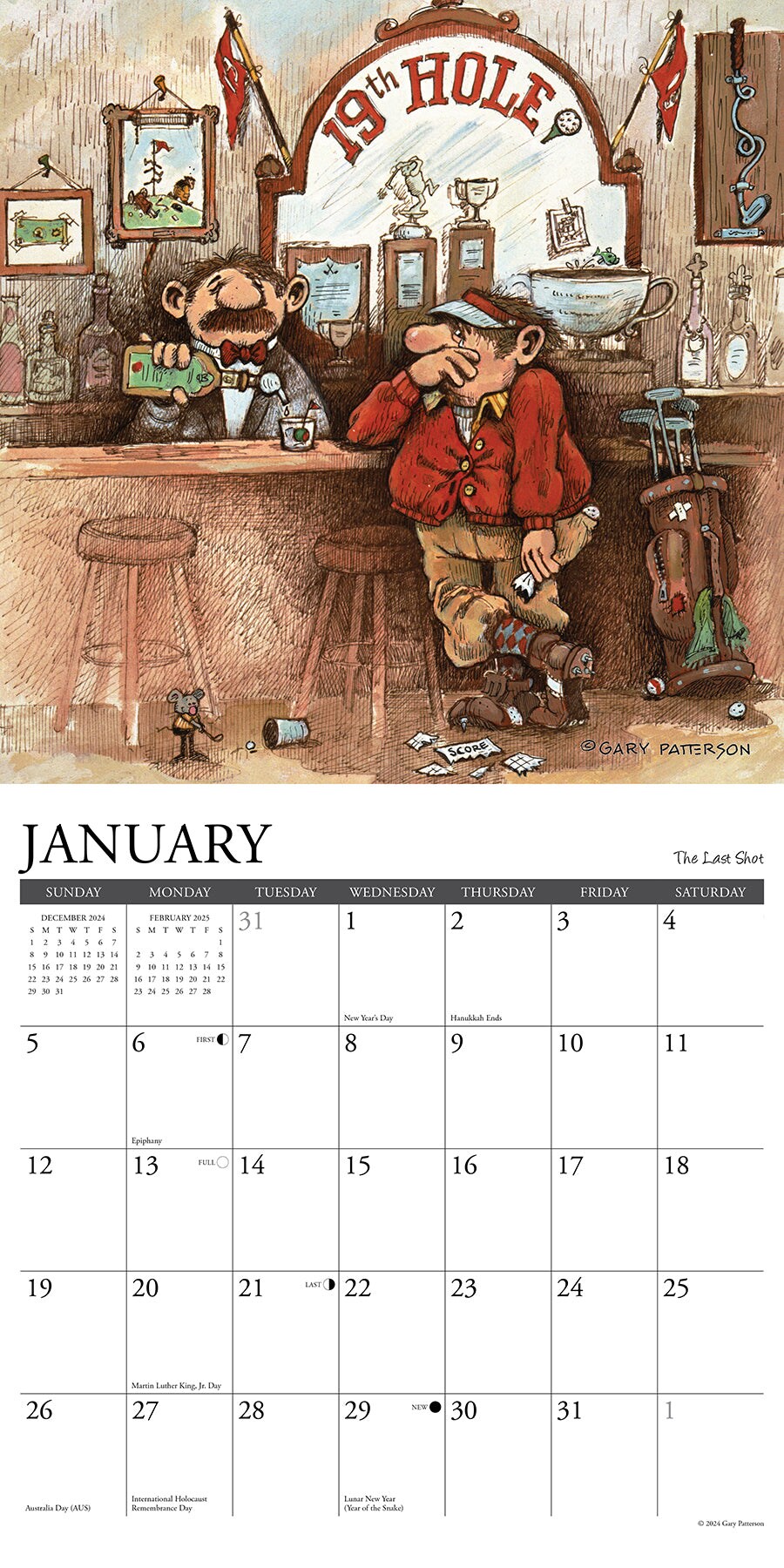 Golf Crazy by Gary Patterson 2025 Wall Calendar