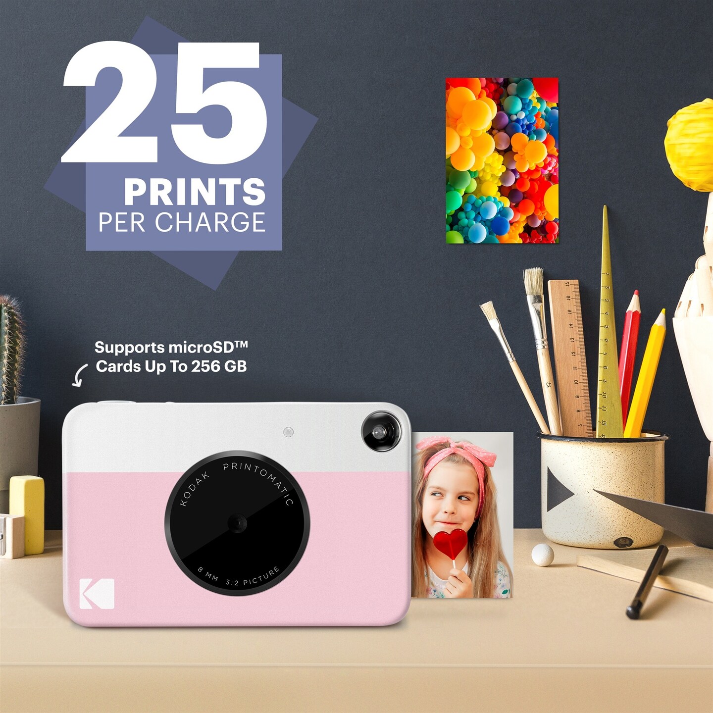 Kodak Printomatic 5MP Instant Print Camera & Zink Photo Paper (75 Sheets) Bundle
