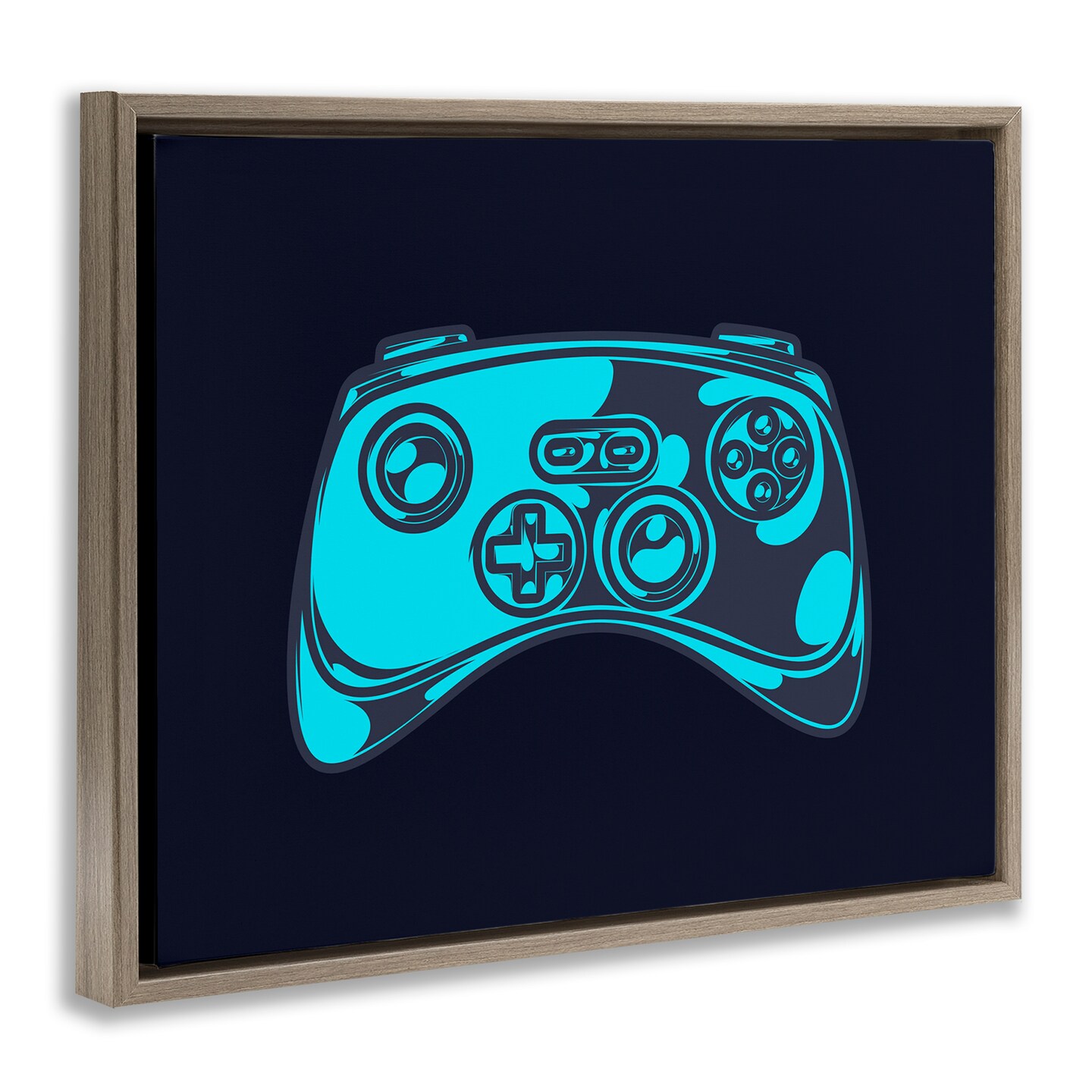 Stupell Industries Gaming Controller on Black Framed Floater Canvas Wall Art Design by Daphne Polselli