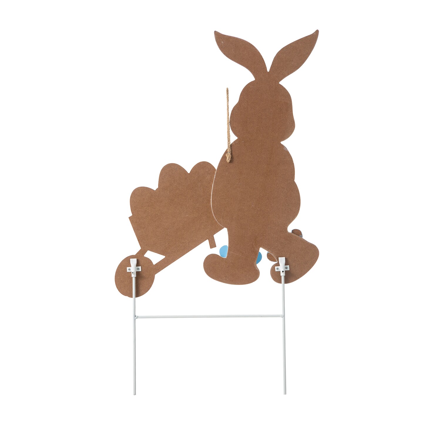 30.5&#x27;&#x27;H Wooden Easter Bunny Cart Yard Stake or Wall Decor