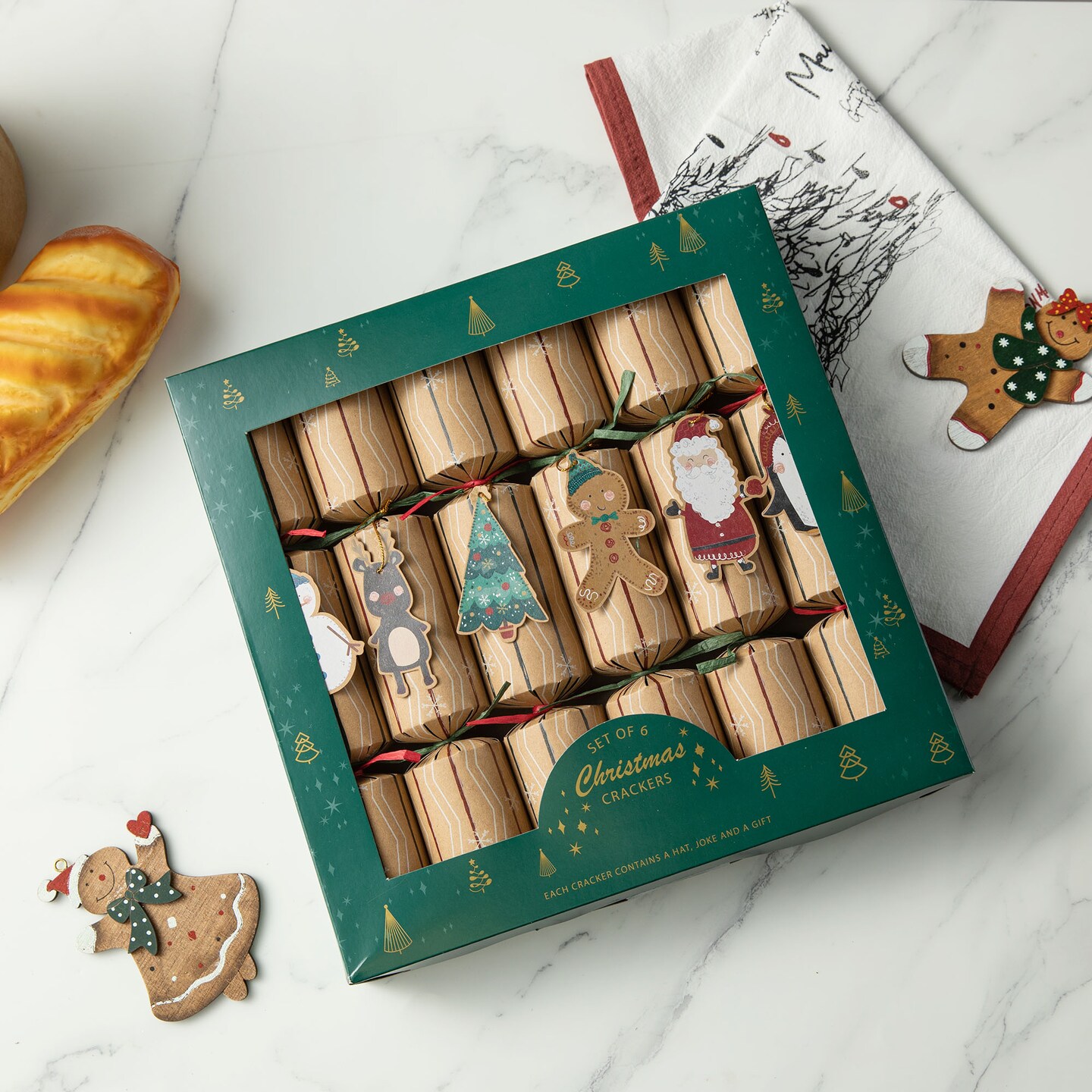 6PK 2''D X 12.00''H Christmas Party Cracker with Gift Contents