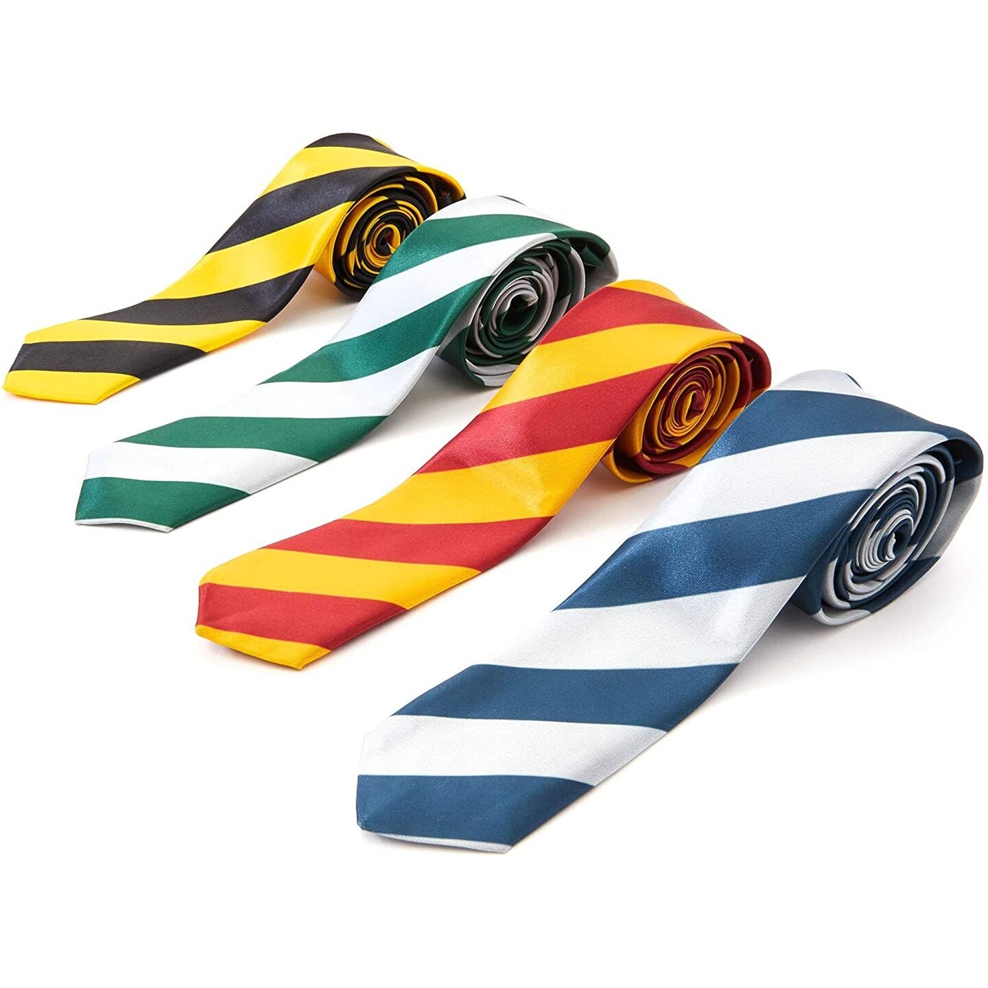 Juvale Wizard School Striped Costume Tie (4 Pack) 4 Colors