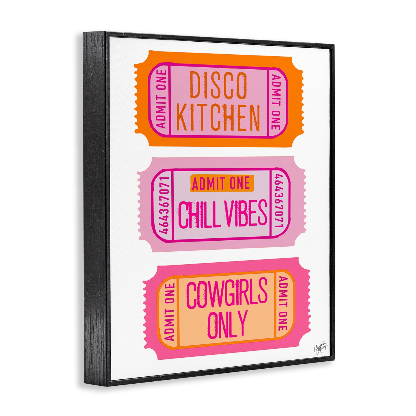 Stupell Industries Disco Kitchen Phrase Tickets Framed Giclee Wall Art Design by Elizabeth Medley