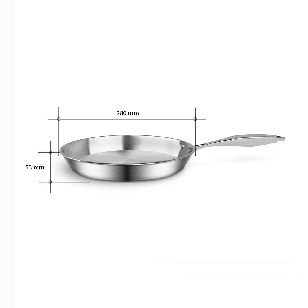 SOGA Stainless Steel Fry Pan 28cm Frying Pan Top Grade Induction Cooking FryPan product 2