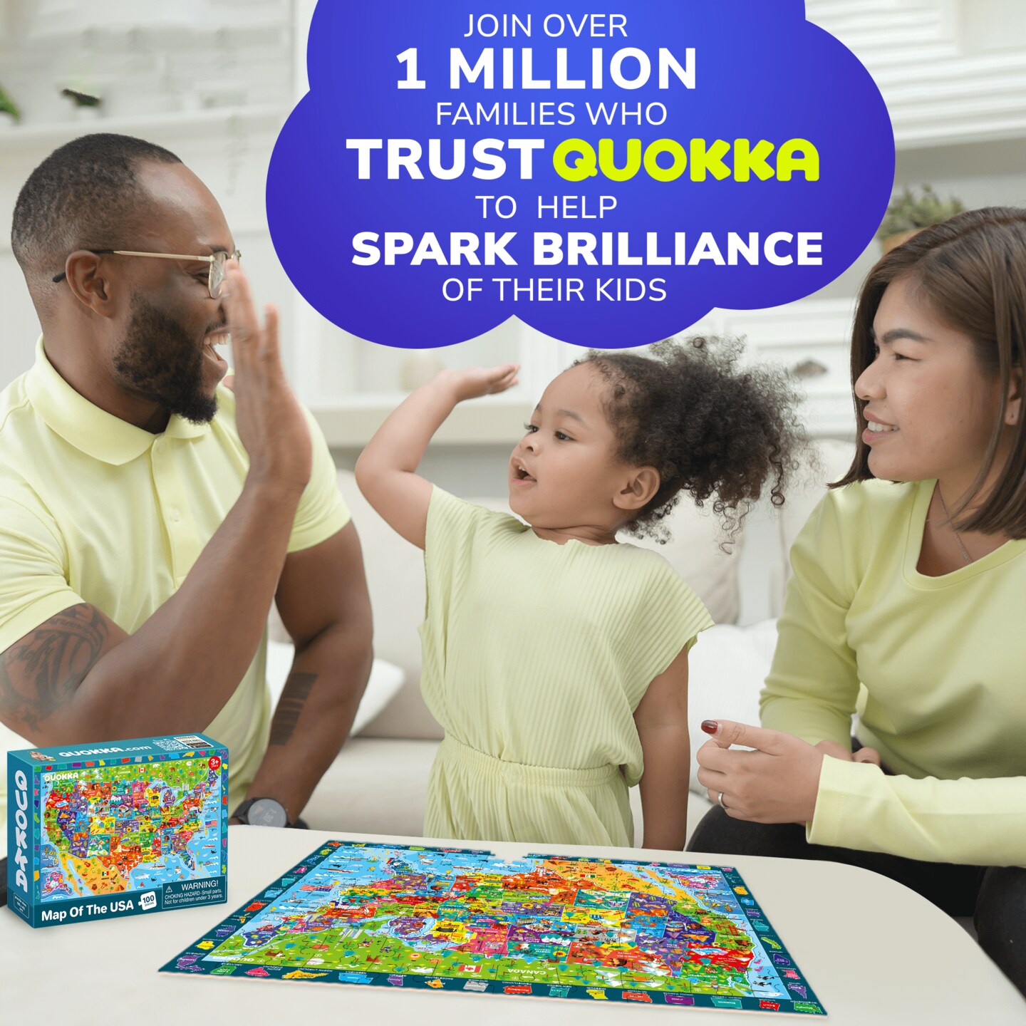 QUOKKA 100 Piece Search & Find Puzzles - Learning Map of The United States World Space Puzzle - Educational Games for Kids 6-8