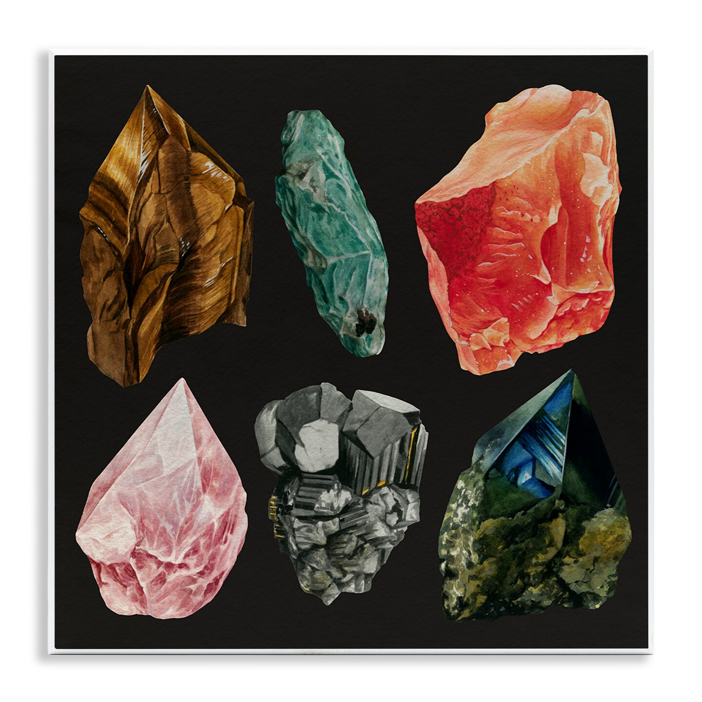 Stupell Industries Natural Crystal Gems Wall Plaque Art Design by Grace Popp