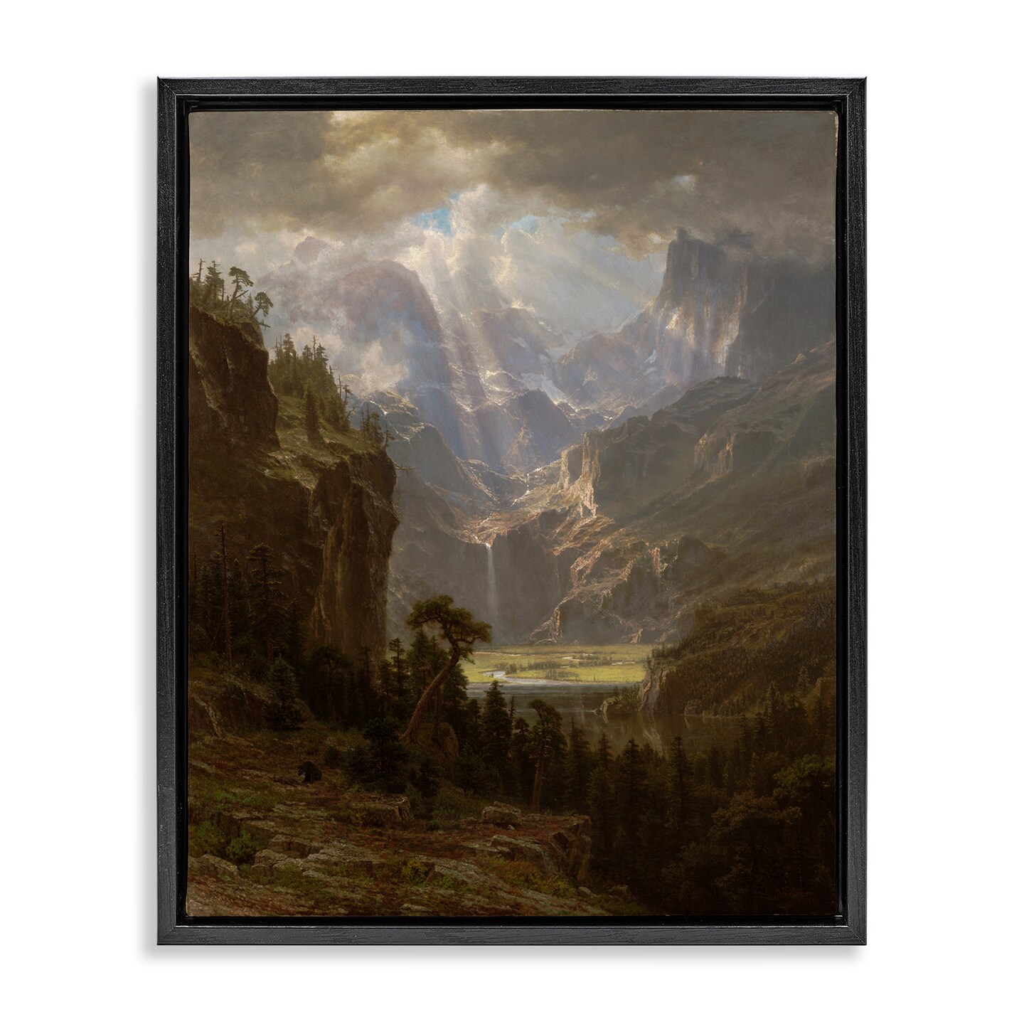 Stupell Industries Classic Bierstadt Rocky Mountains Framed Floater Canvas Wall Art Design by one1000paintings