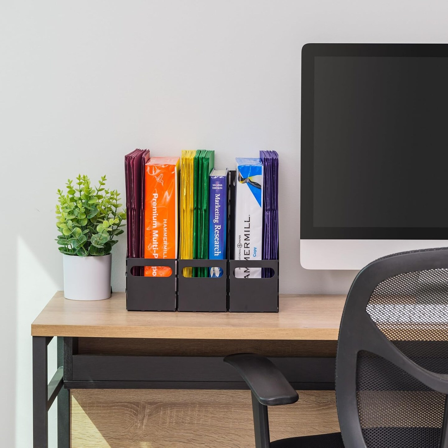 IRIS USA Letter/Legal File Metal Magazine File Holders, Black - 6Pack