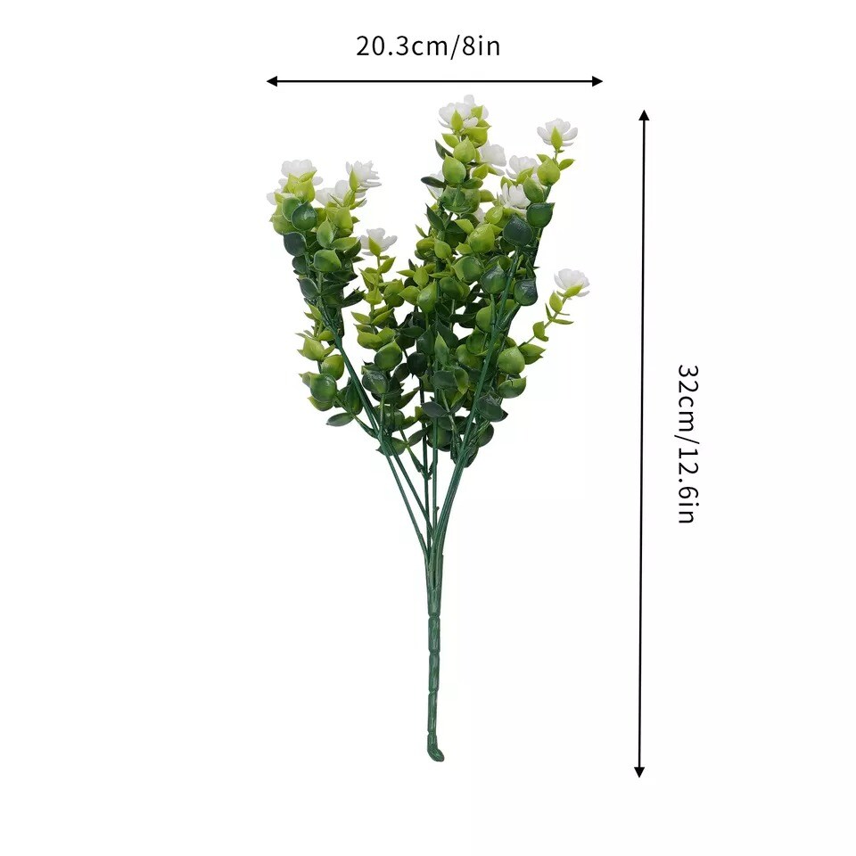8 Bundles Artificial Flowers Fake Plastic Plants Wedding Home Table Decorations