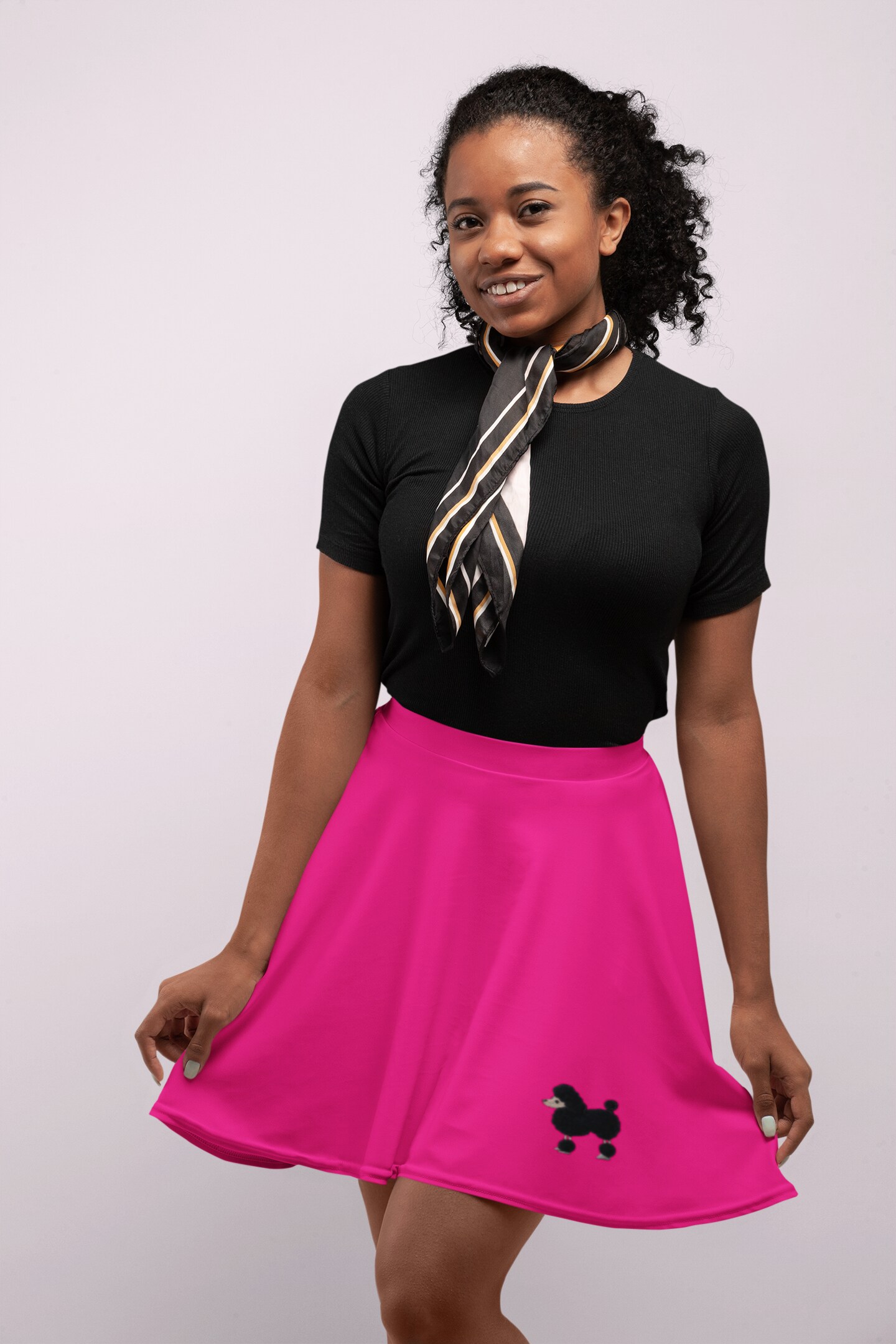 Black Chenille Poodle, Facing Left, Dogs, Pets, Embroidered, Iron on Patch