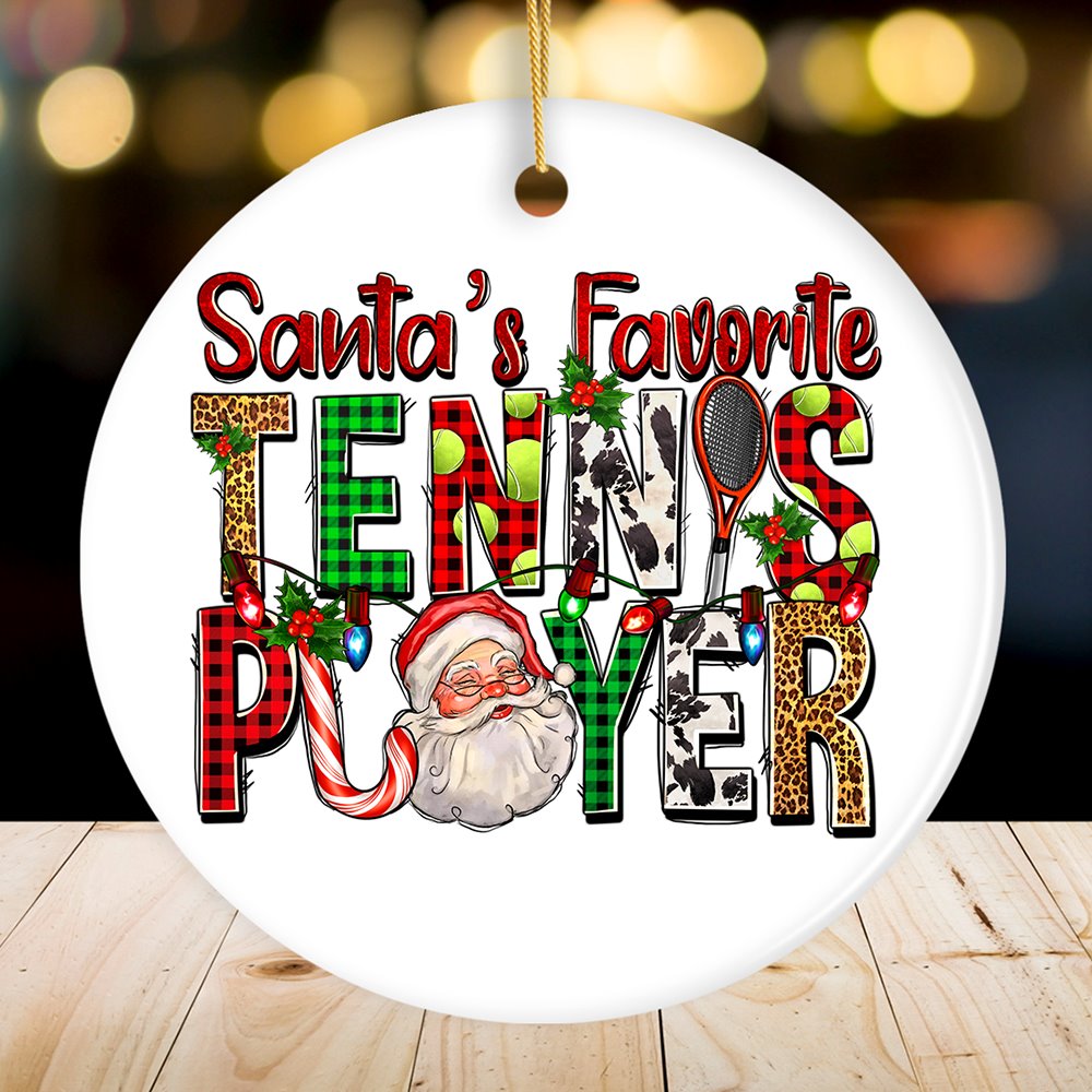 Santa&#x2019;s Favorite Tennis Player Christmas Ornament