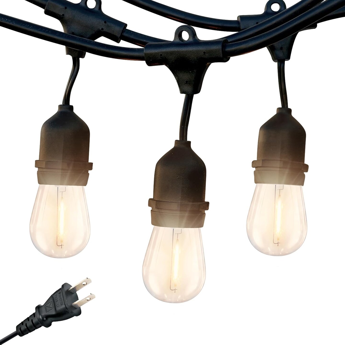 Ambience Pro LED String Lights - 24 Ft Commercial Grade Patio Lights Outdoor Waterproof - 7 Heavy Duty Porch Lights for Outside, Christmas, Backyard - 1W Vintage Edison Bulbs, Dimmable